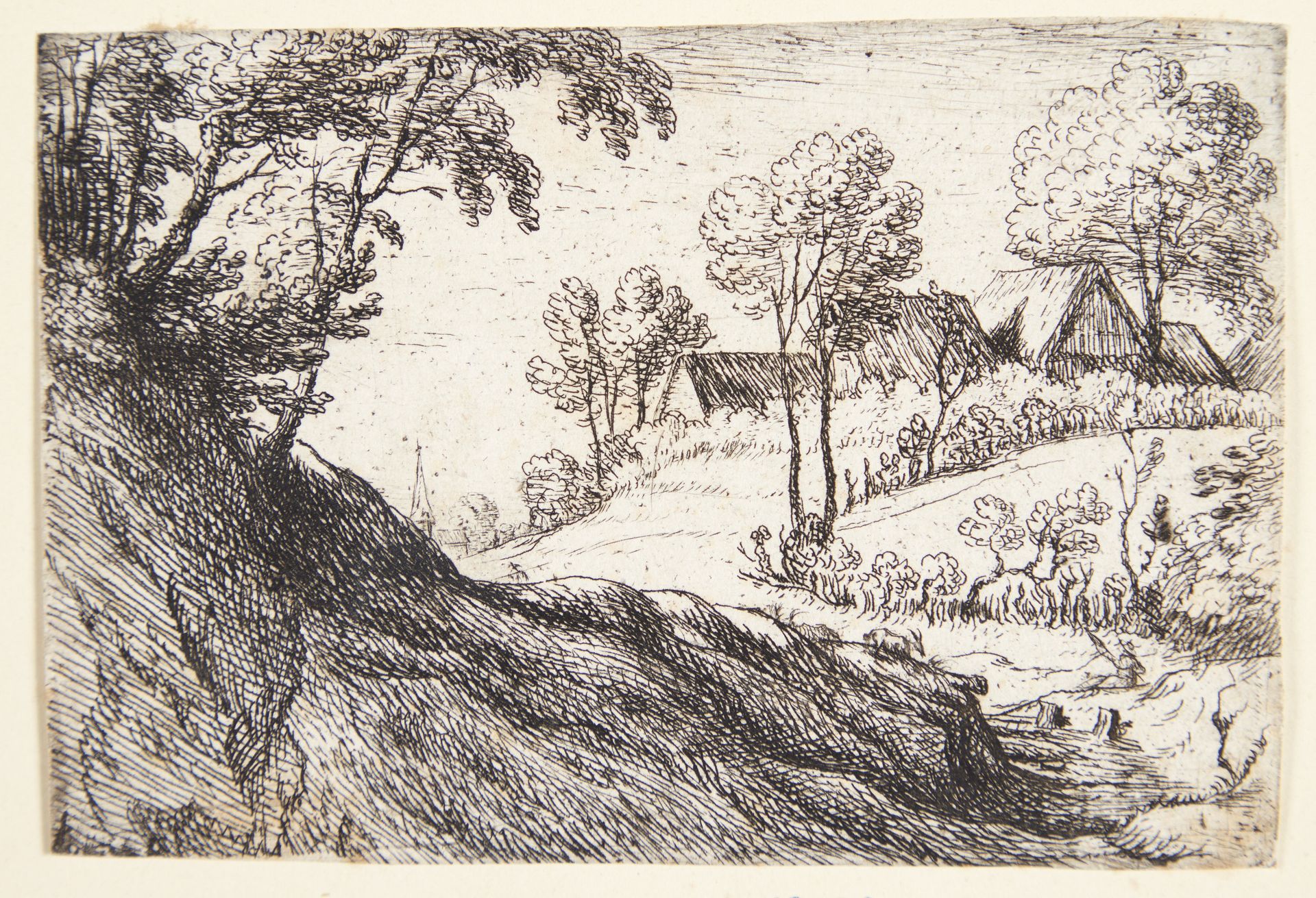 Landsby på toppen af en bakke by Lodewijk de Vadder