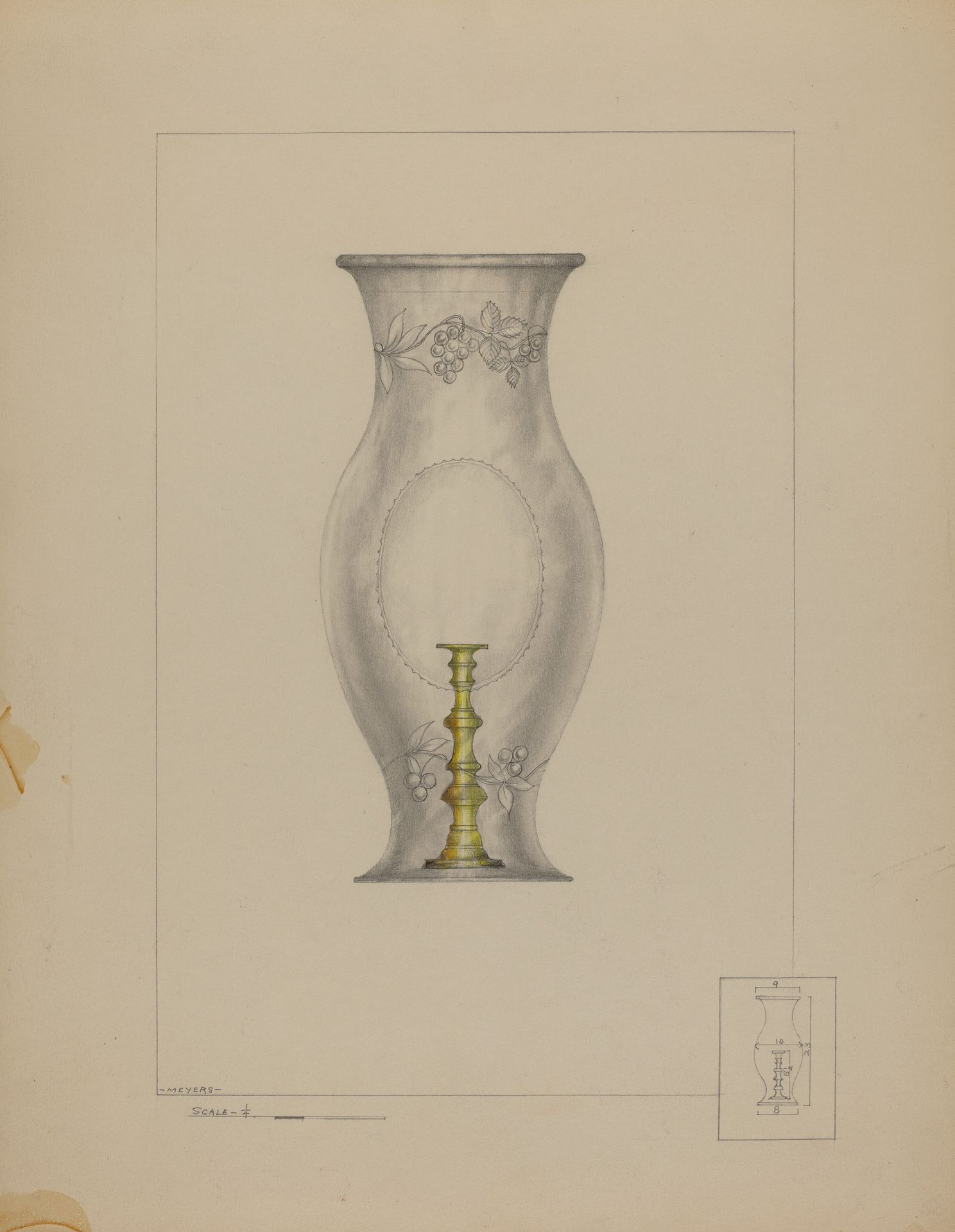 Hurricane Shade and Candlestick by Henry Meyers