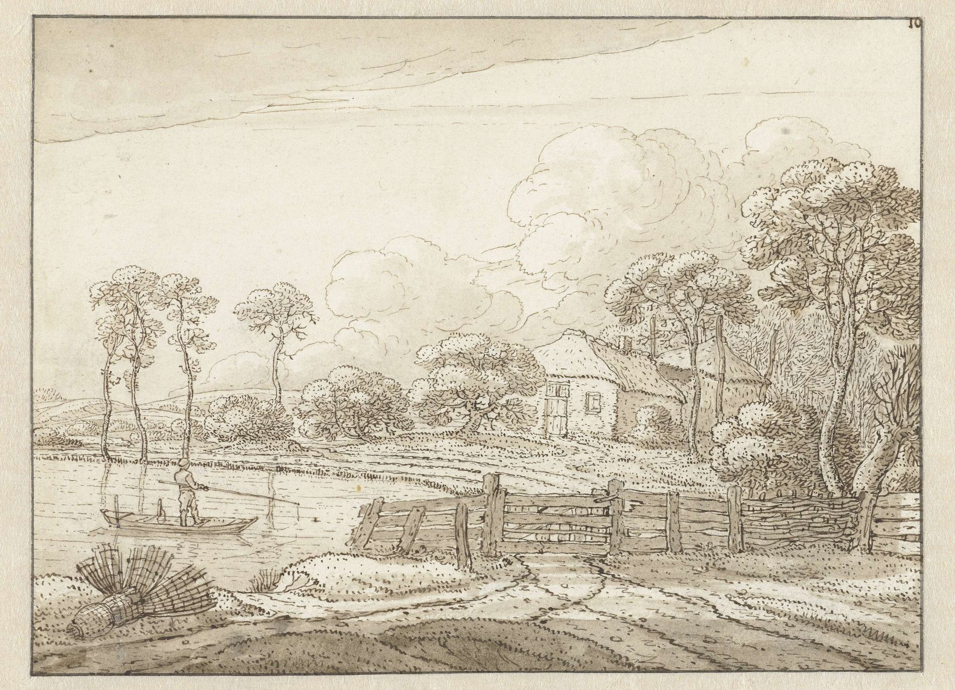 Landschap met boerderij by Jan Jansz. den (II) Uyl