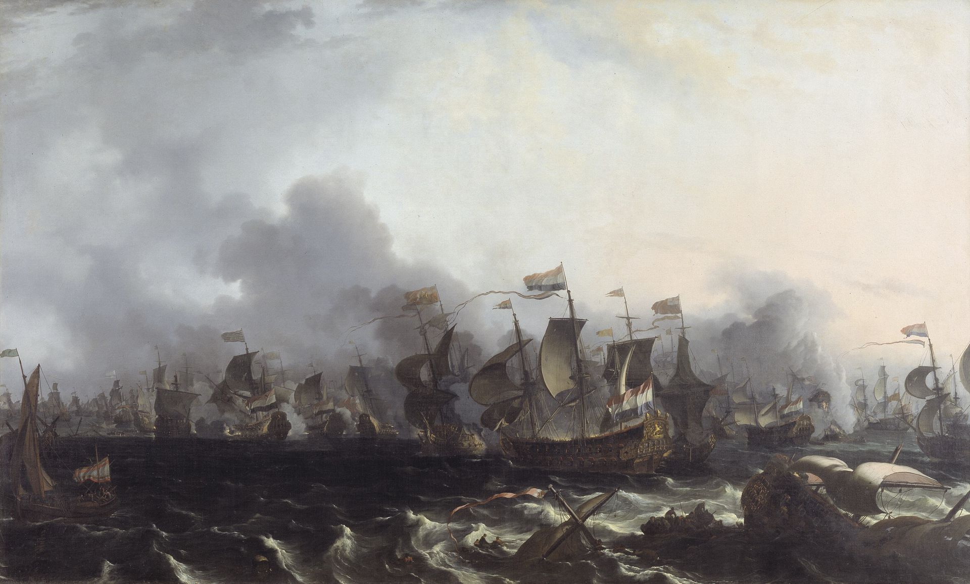 The Four Day's Battle, 11-14 June 1666 by Ludolf Bakhuizen