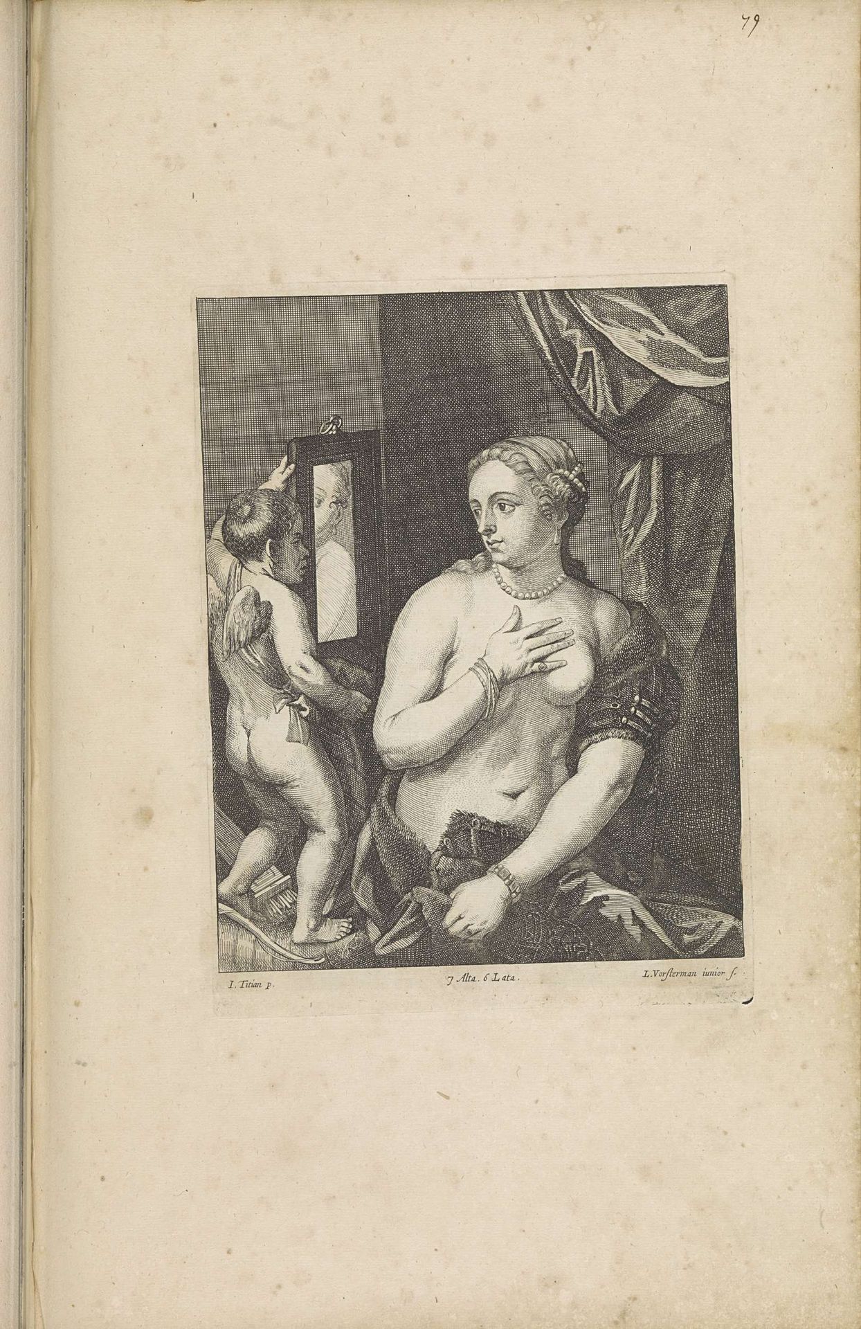 Amor houdt Venus een spiegel voor by Lucas (II) Vorsterman