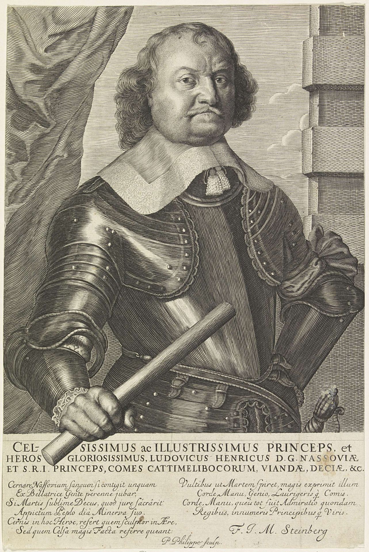 Portret van Lodewijk Hendrik, graaf van Nassau-Dillenburg by Pieter Philippe