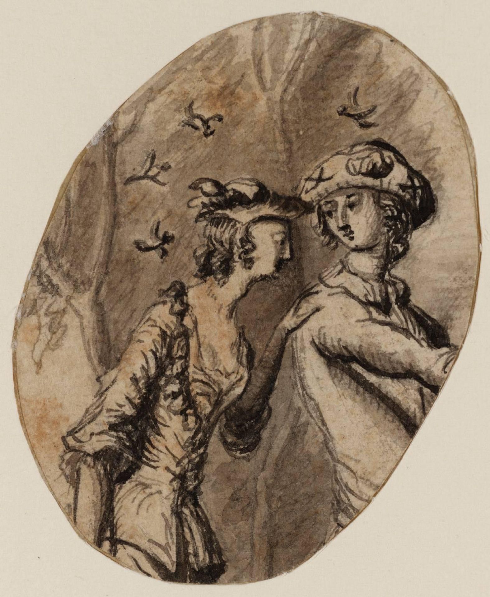 A Pilgrim Couple in a Landscape (Fragment) by  Susanna Duncombe