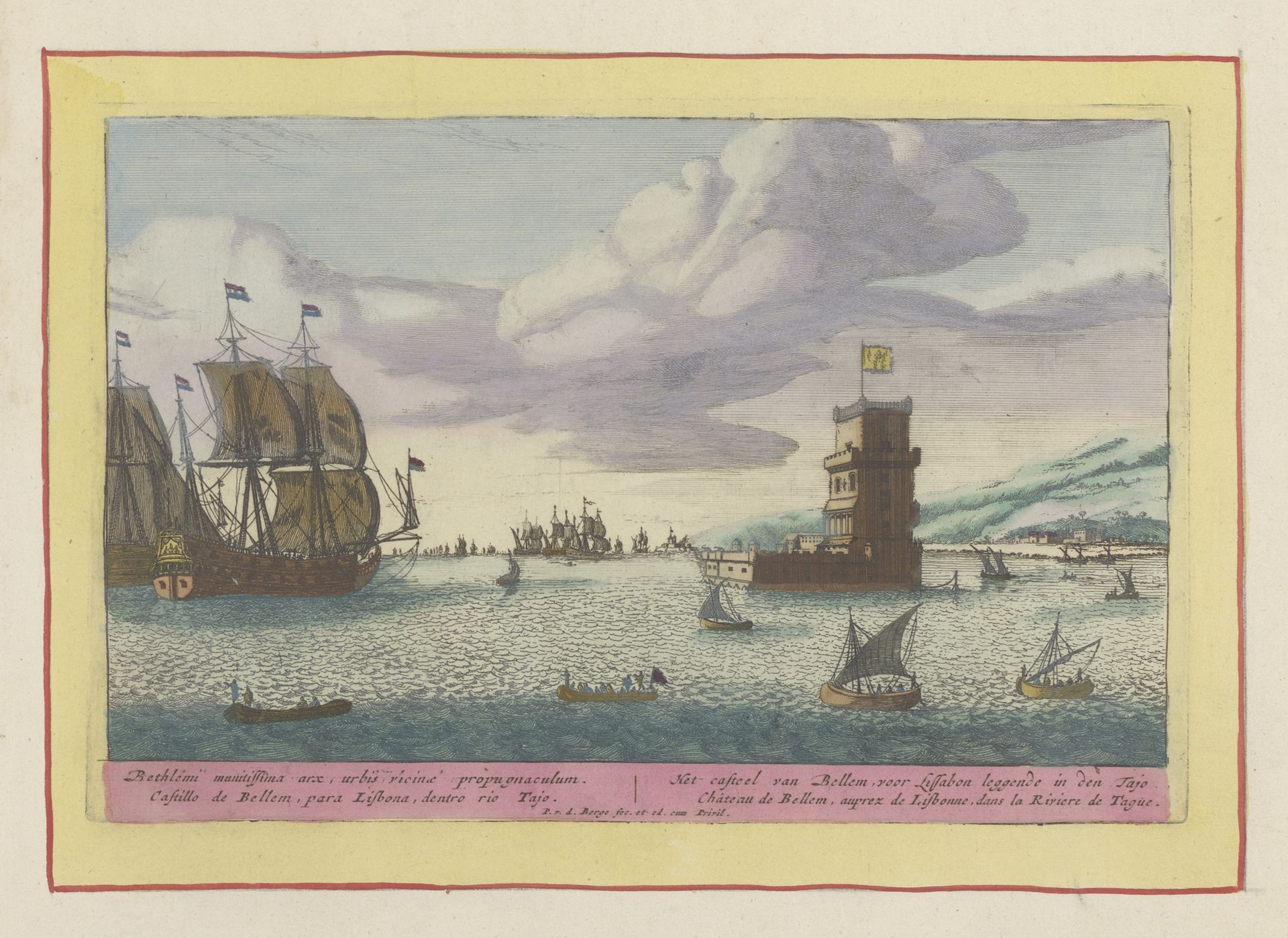 Toren van Belém in de rivier Taag gelegen by Pieter van den Berge