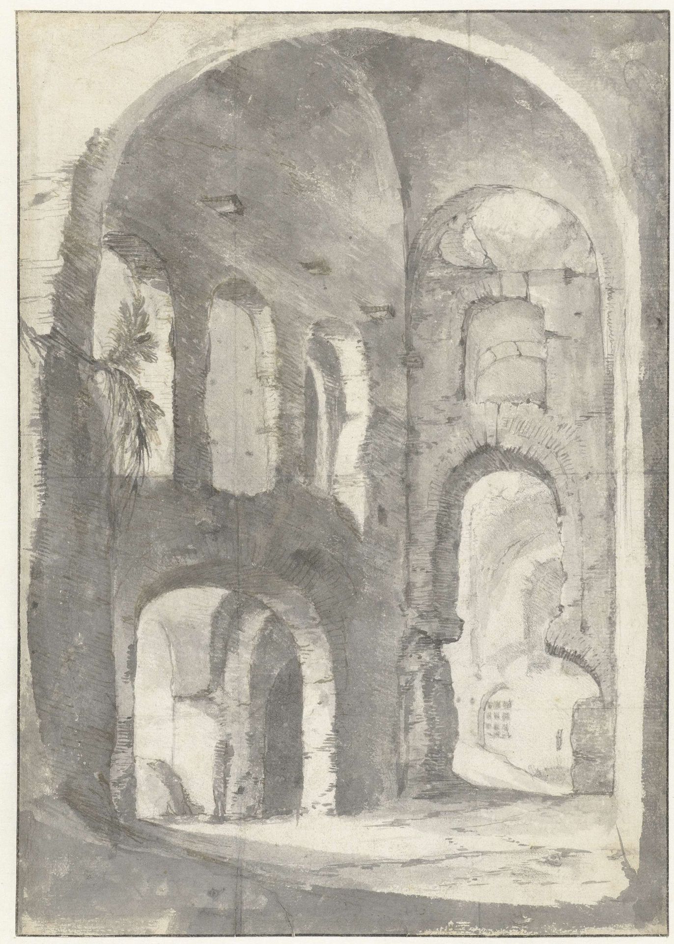 Gezicht in antieke ruïnes by Bartholomeus Breenbergh