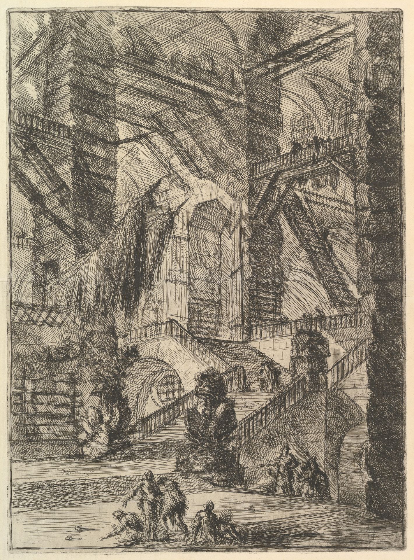 The Staircase with Trophies, from "Carceri d'invenzione" (Imaginary Prisons) by Giovanni Battista Piranesi