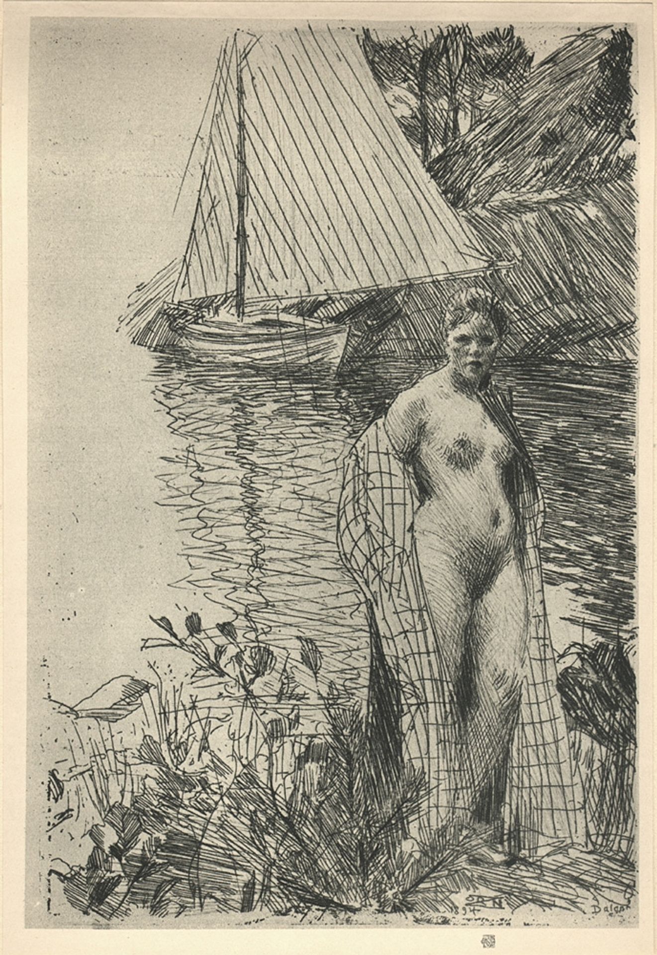 My Model and My Boat by Anders Zorn