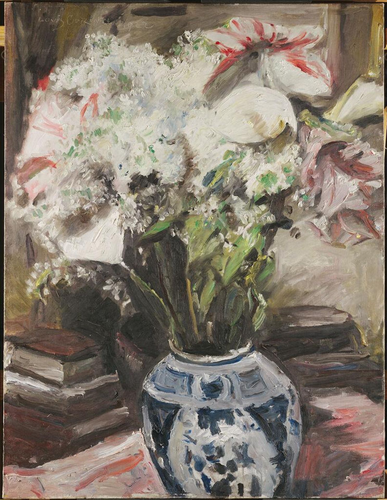 Amaryllis, Calla Lilies, and Lilacs by Lovis Corinth