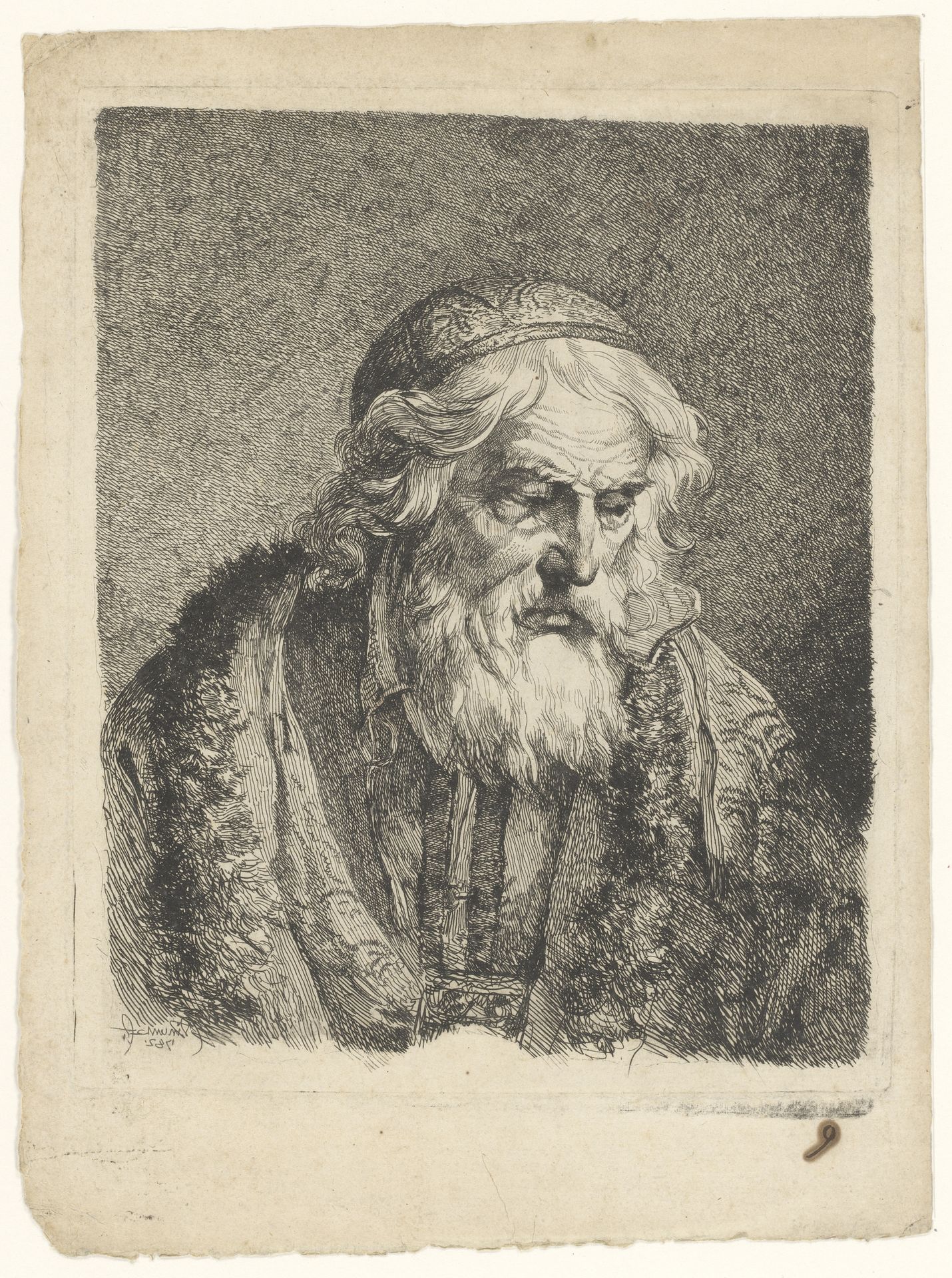 Portret van een oude man, ook genaamd "De Griekse Priester" by François André Vincent
