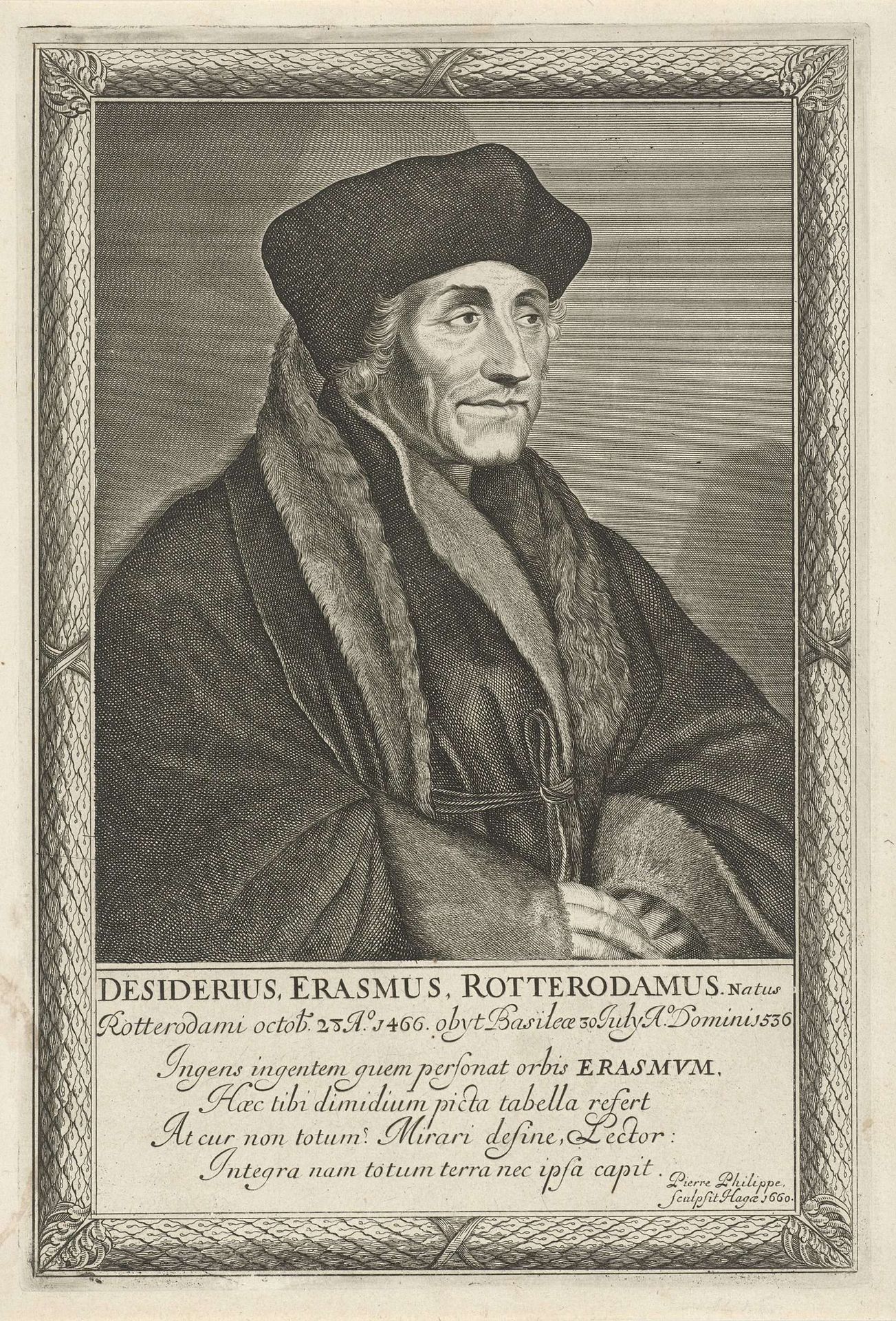 Portret van Desiderius Erasmus by Pieter Philippe