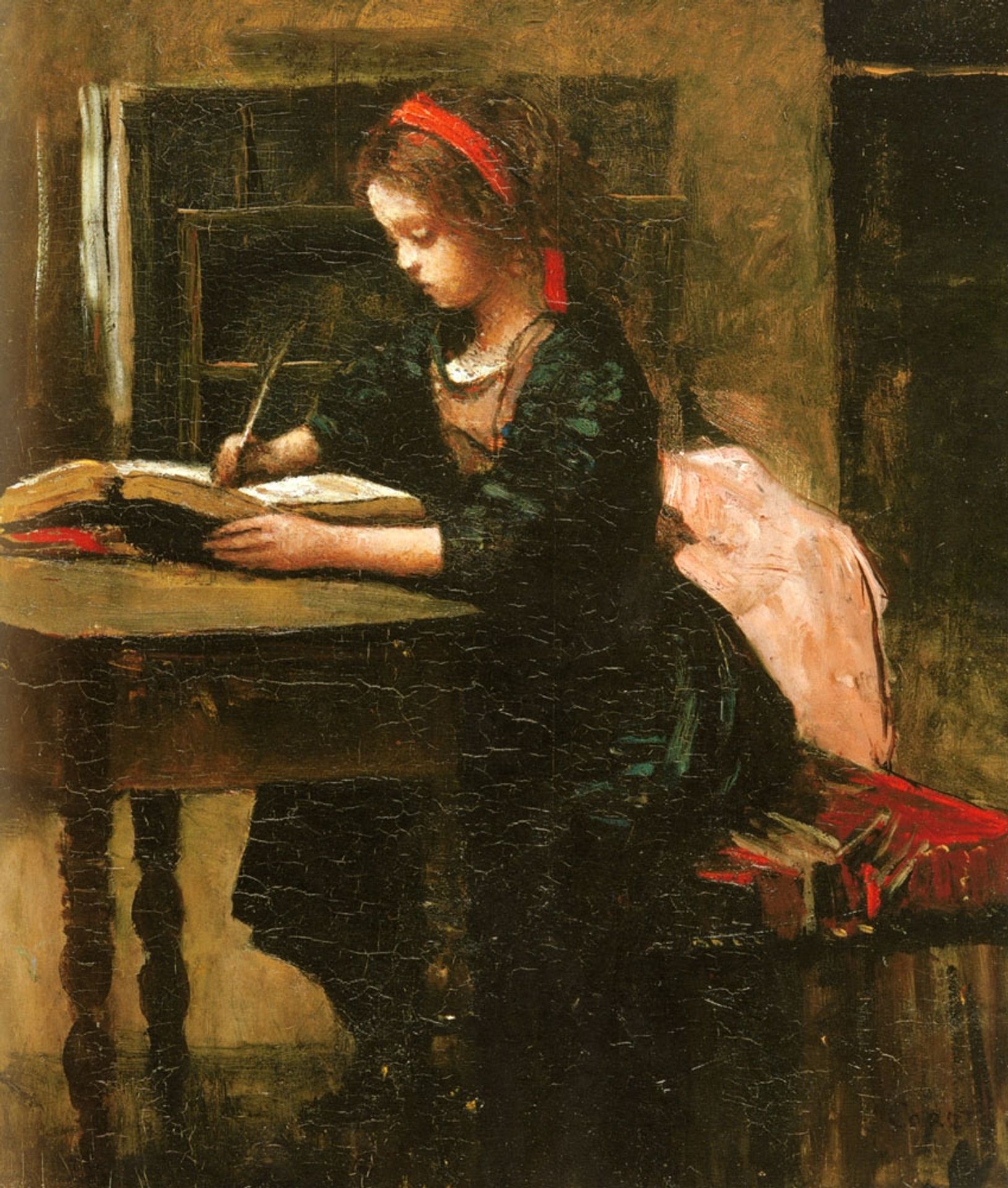 Young Girl Learning to Write by Camille Corot