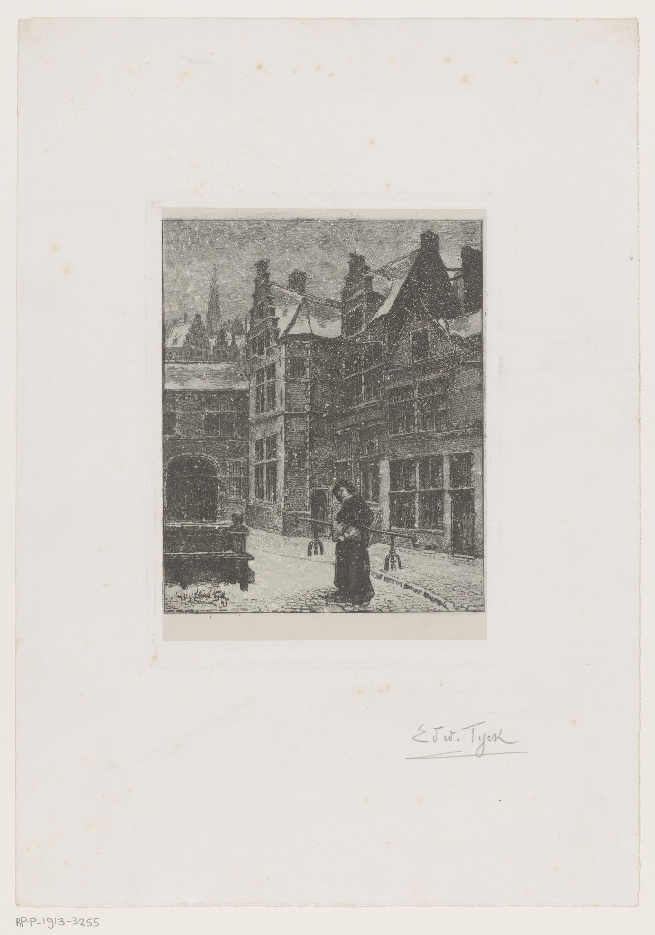Straatgezicht in Antwerpen by Edouard Tyck