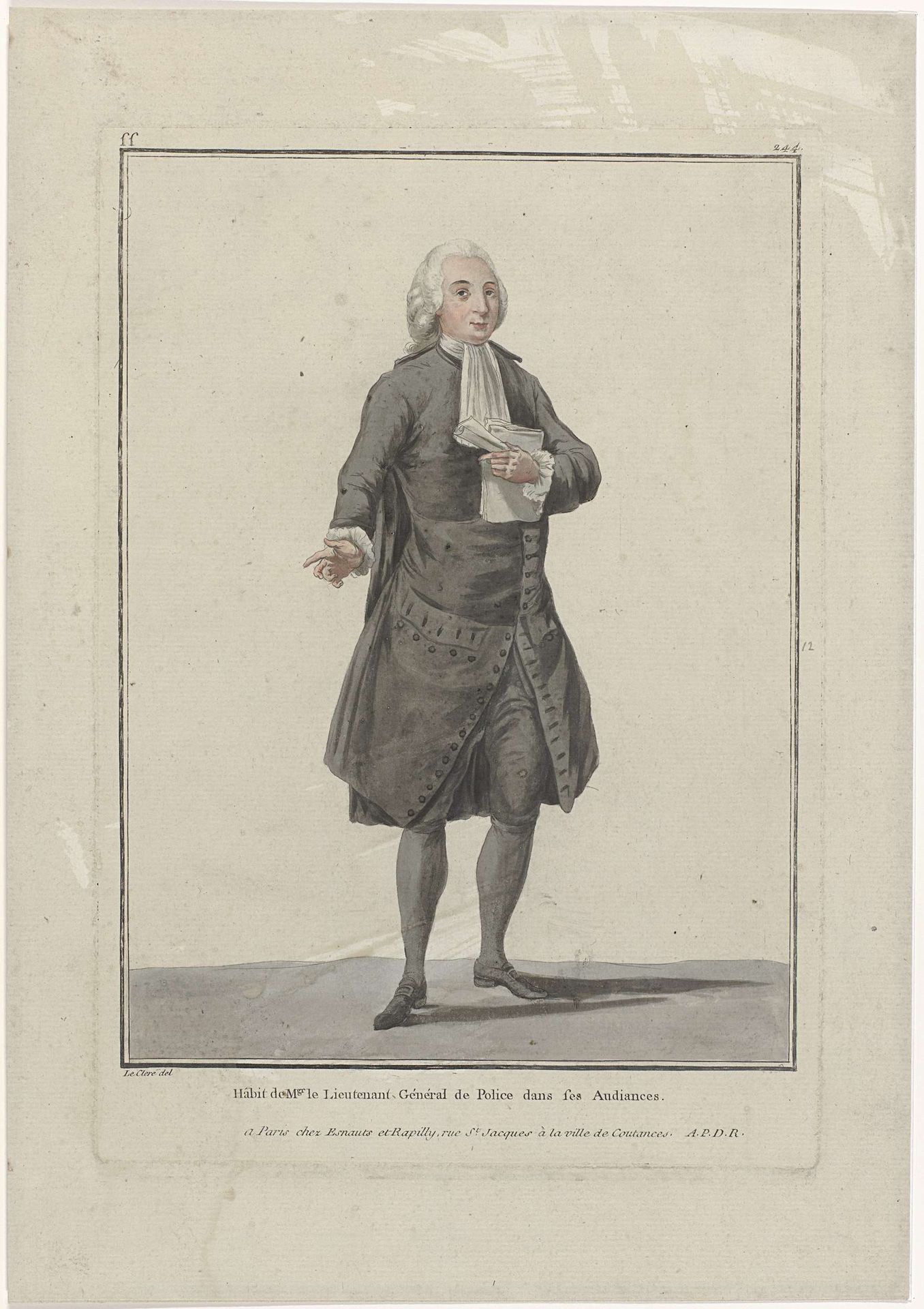 Gallerie des Modes et Costumes Français, 1782, ss 244 : Habit de Mgr. Le Lieutenant Général de Polic (...) by Anonymous