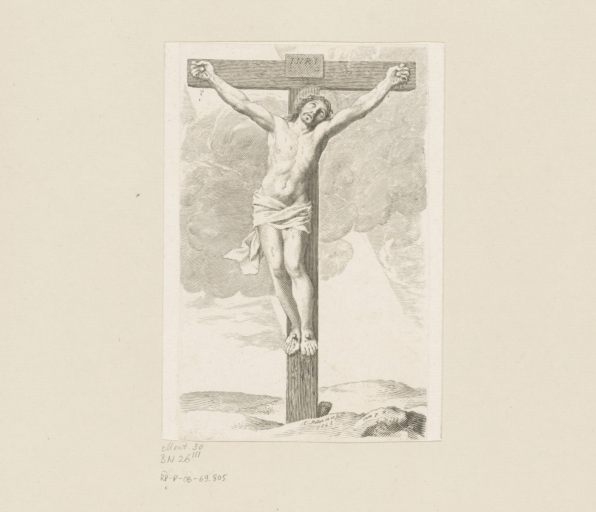 Kruisiging van Christus by Claude Mellan