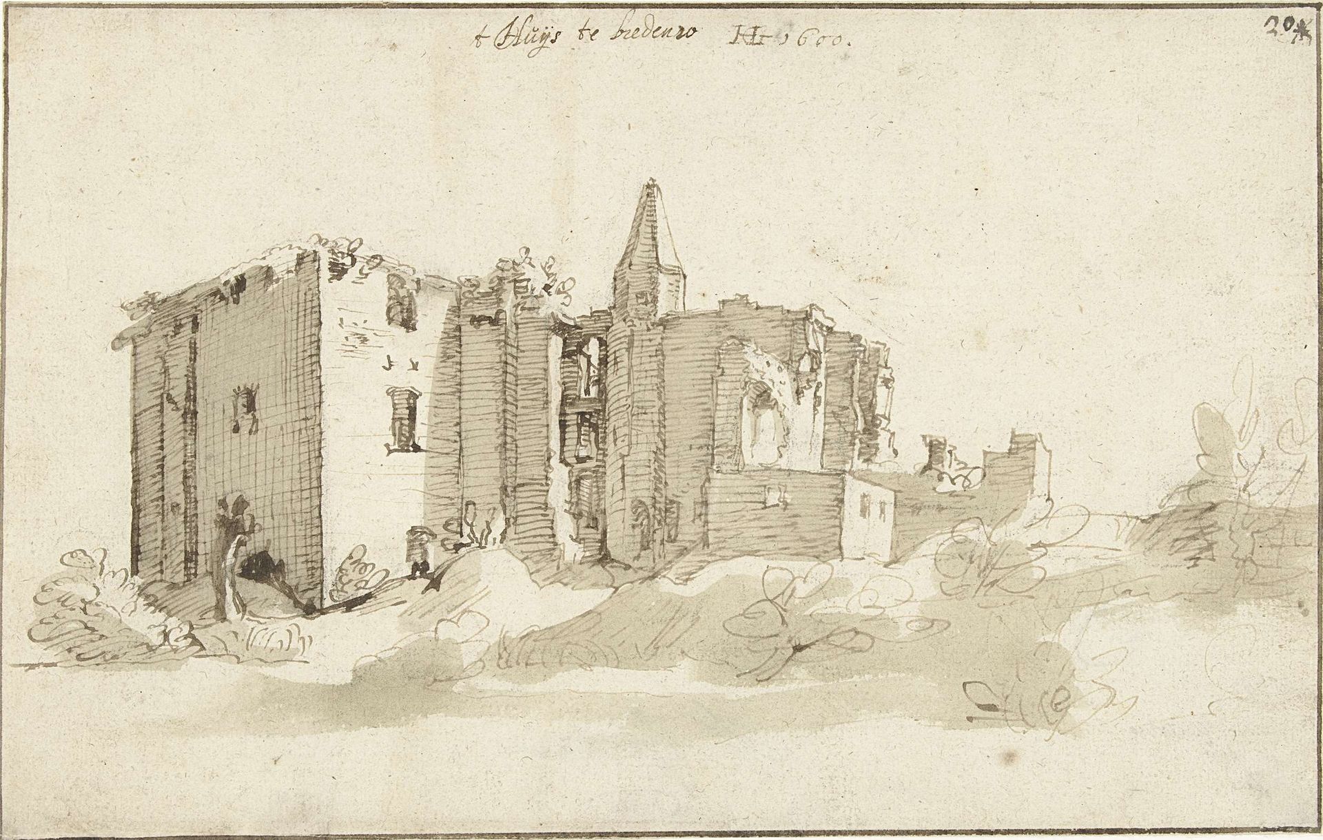 Ruïne van huis Brederode by Hendrick Goltzius