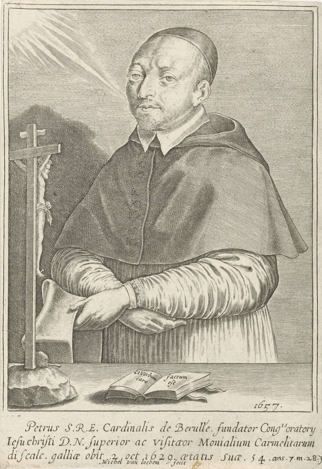 Portret van Pierre de Bérulle by Michel van Lochom