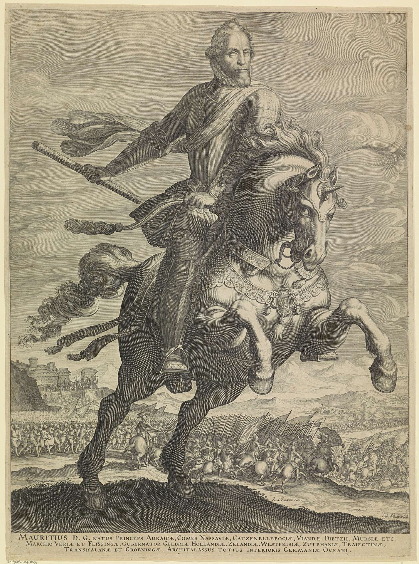 Ruiterportret van Maurits, prins van Oranje by Egbert Van Panderen