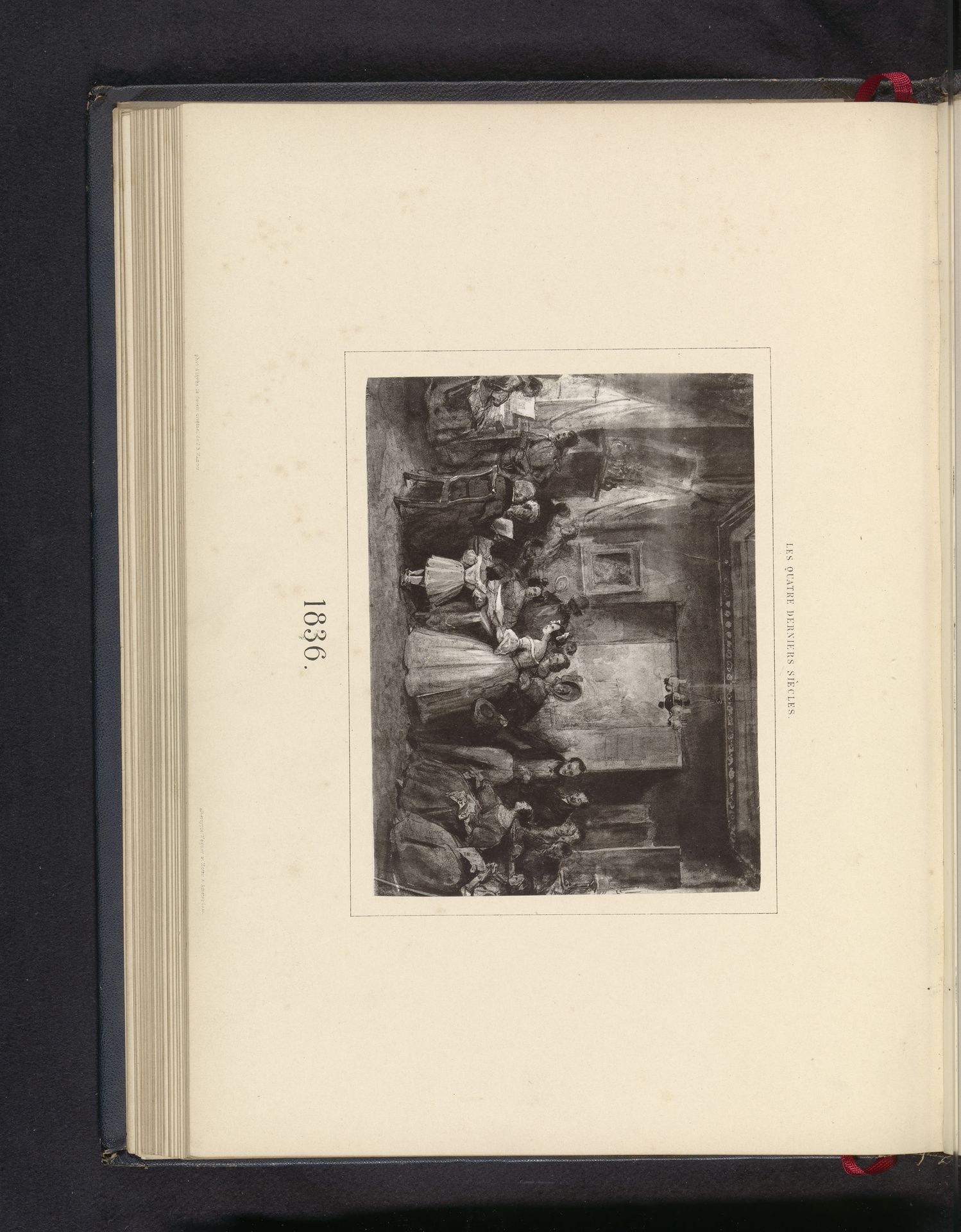 Fotoreproductie van een tekening, voorstellende een gezelschap in een interieur by Anonymous