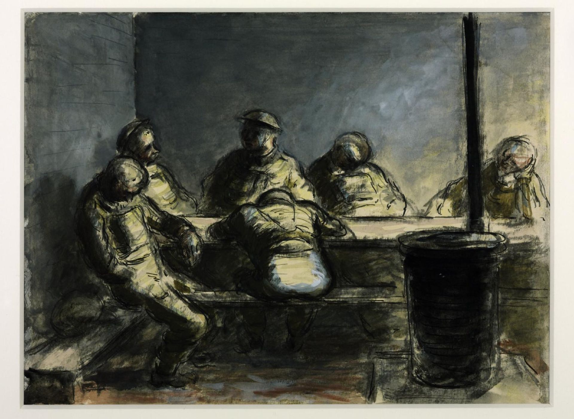 On a Fortified Island, the Night Watch by  Edward Ardizzone