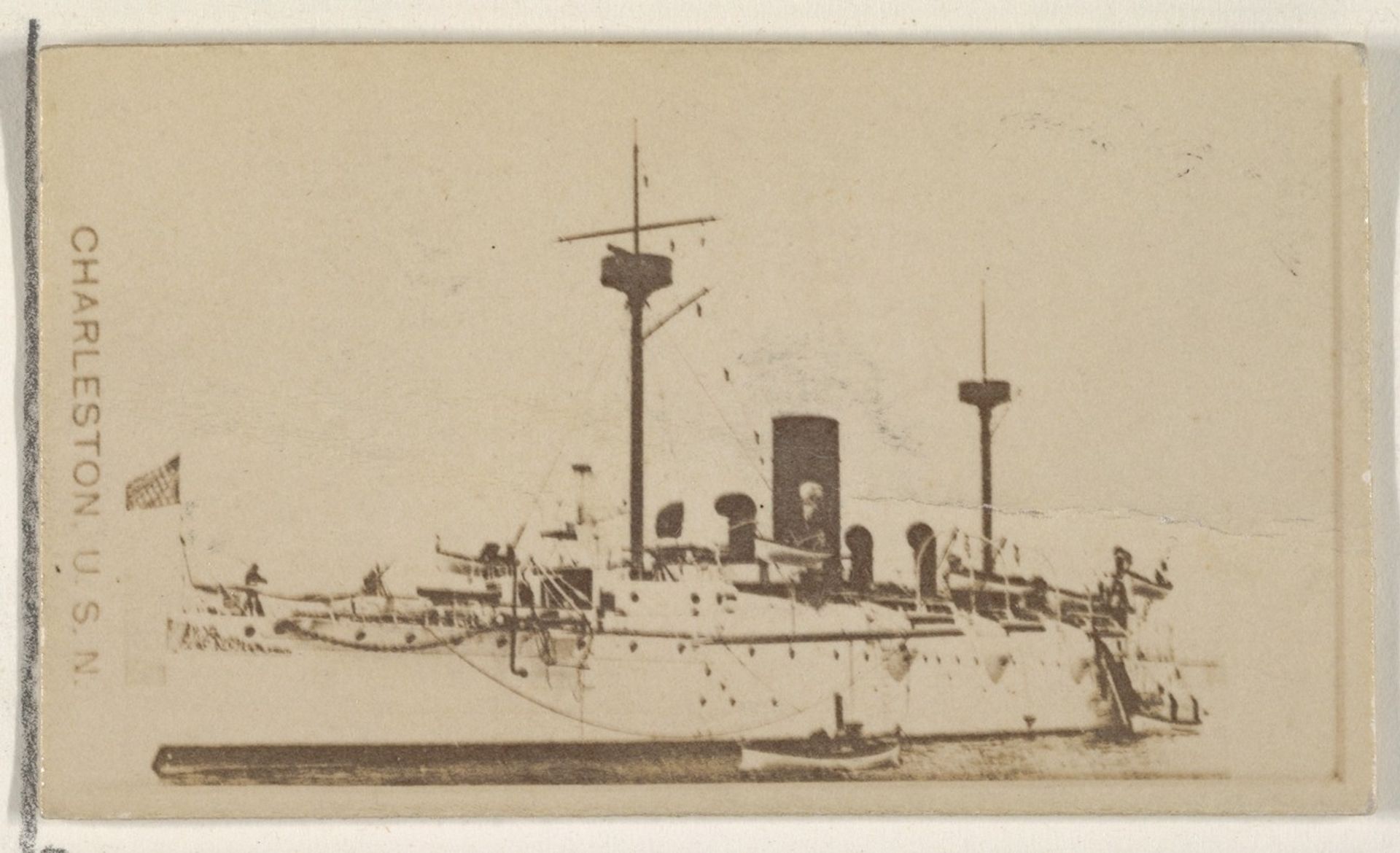 Charleston, U.S.N., from the Famous Ships series (N50) for Virginia Brights Cigarettes by Allen & Ginter
