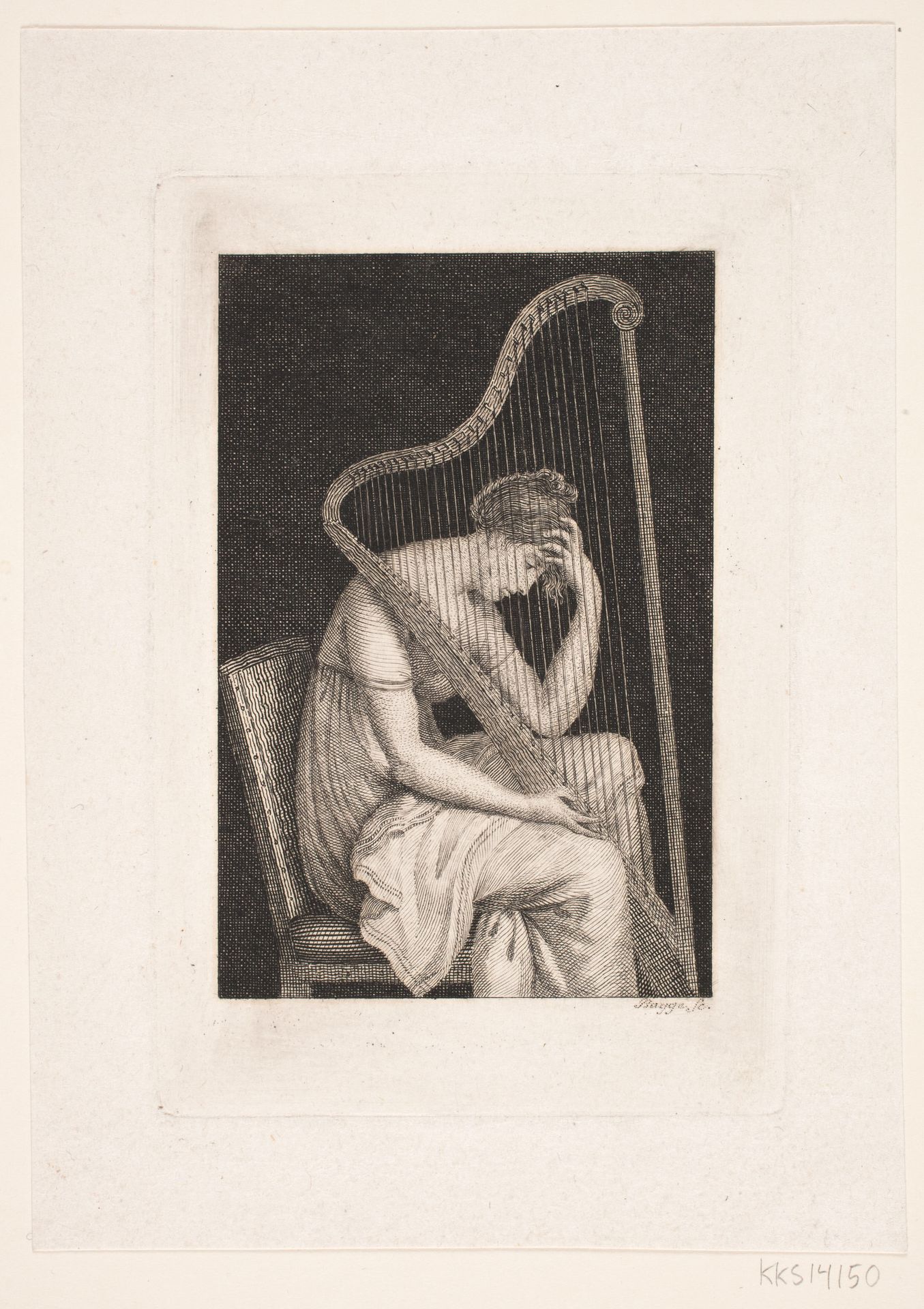 En Kvinde med Harpe by Oluf Olufsen Bagge
