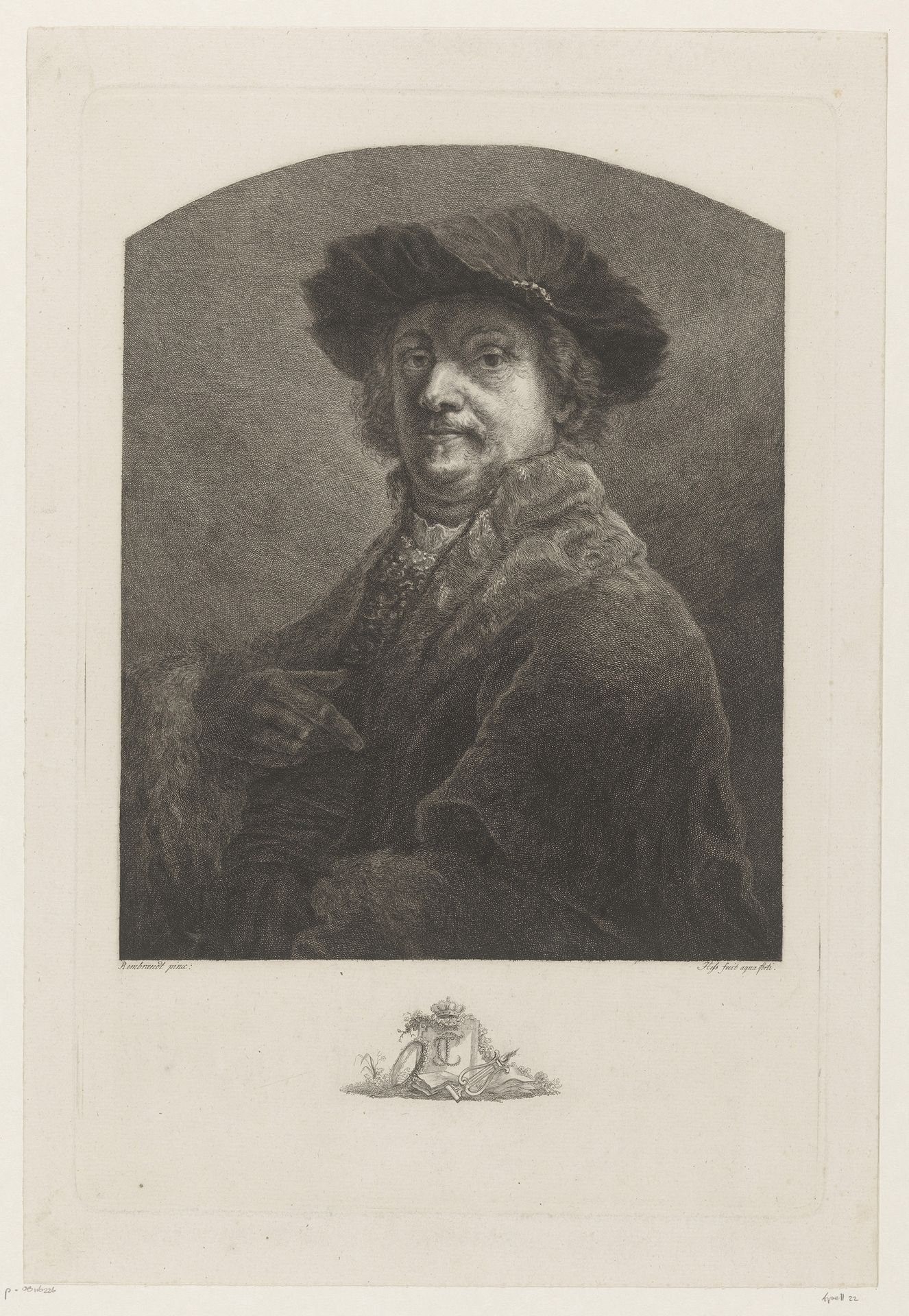 Portret van Rembrandt van Rijn by Carl Ernst Christoph Hess