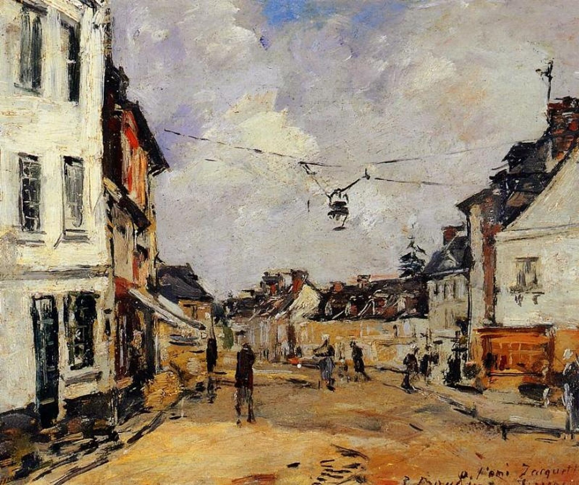 Fervaques, the Main Street by Eugène Boudin