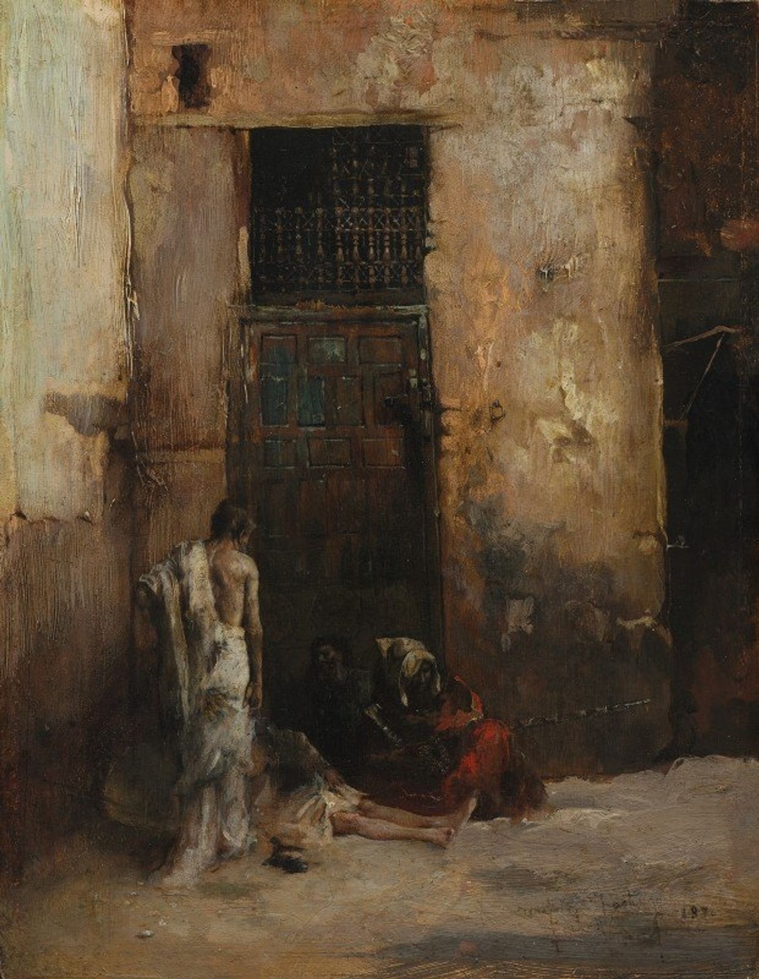 Beggars by a Door by Mariano Fortuny Marsal