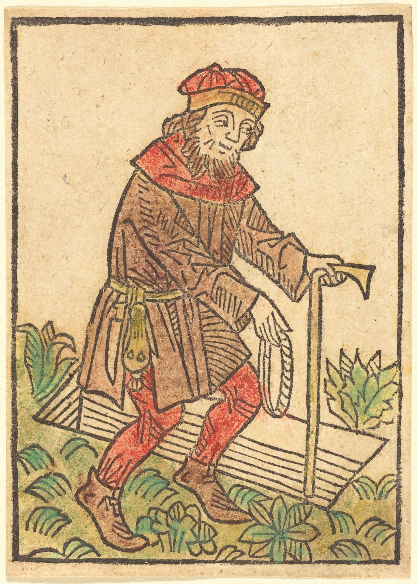 Man Walking Towards a Grave by Anonymous