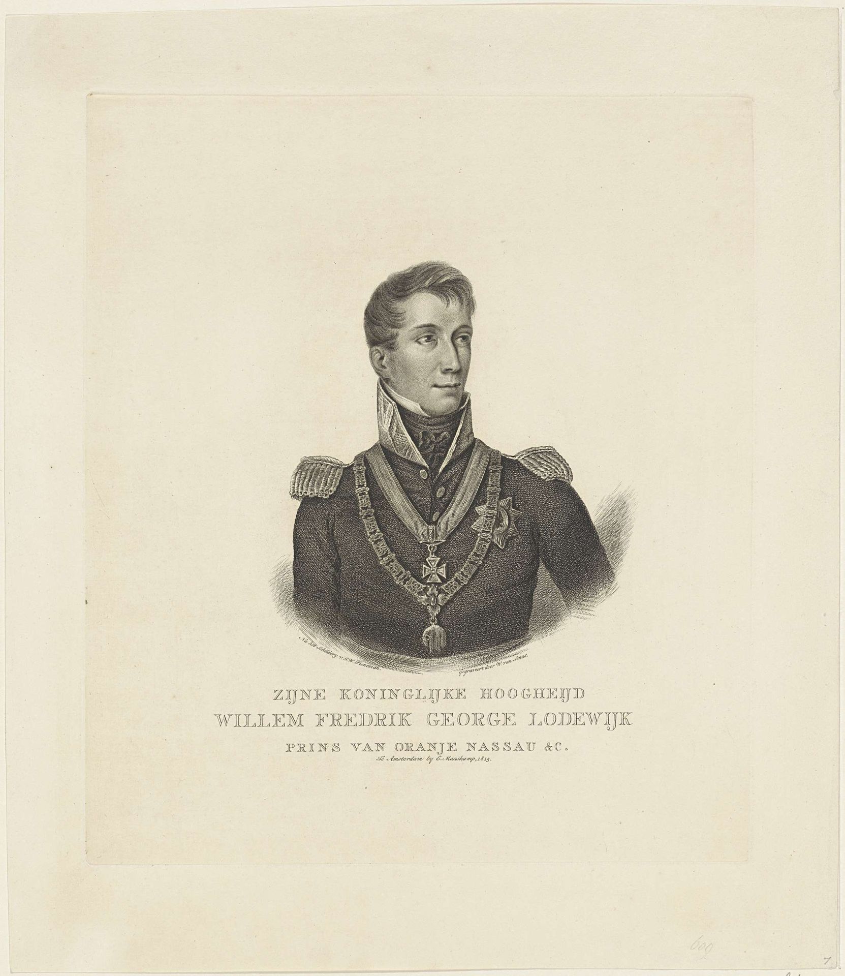 Portret van Willem II, koning der Nederlanden by Willem van Senus