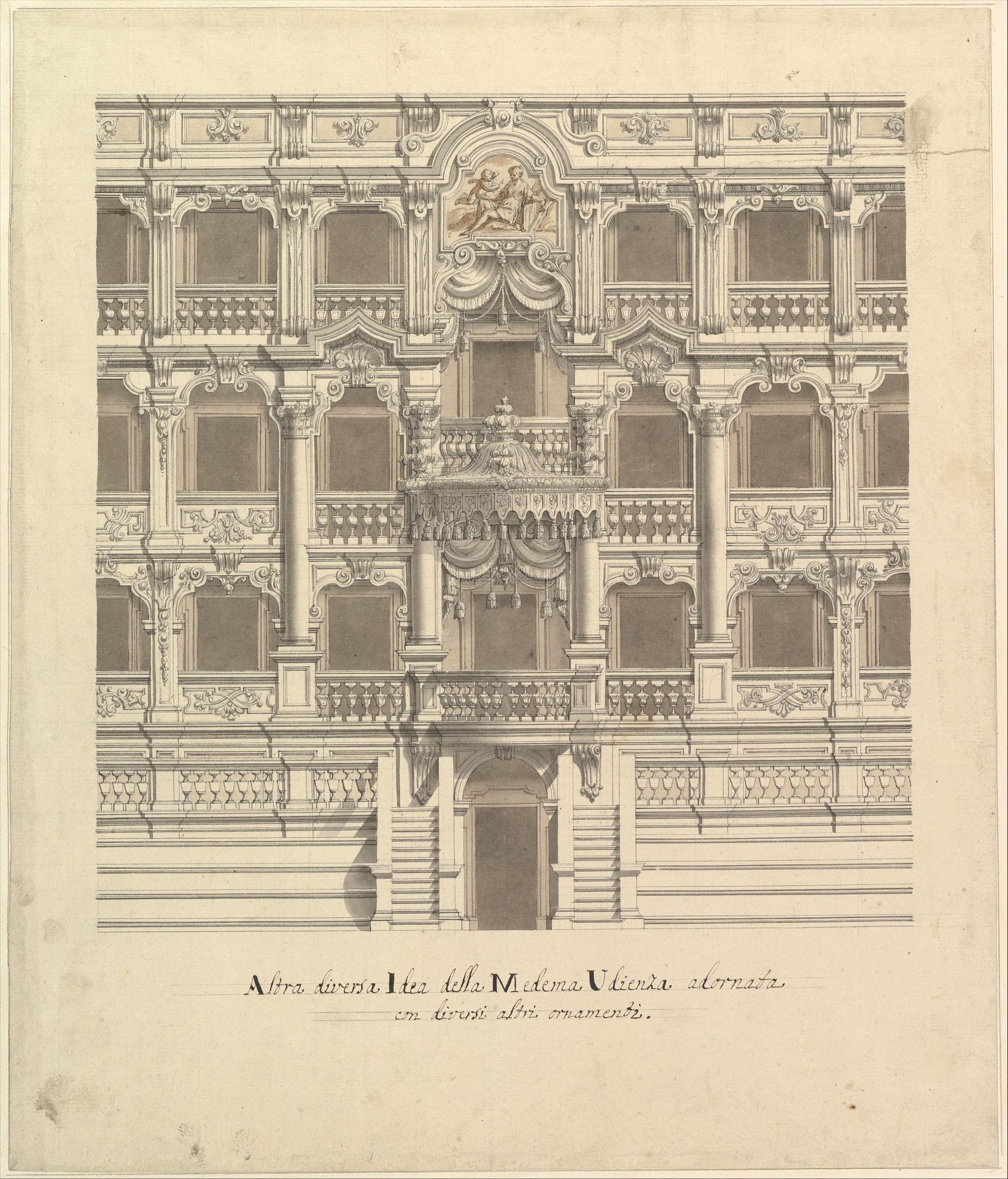 Views of a Theater (Bayreuth): Interior Elevation of the Theater Showing Royal Box by Giuseppe Galli Bibiena