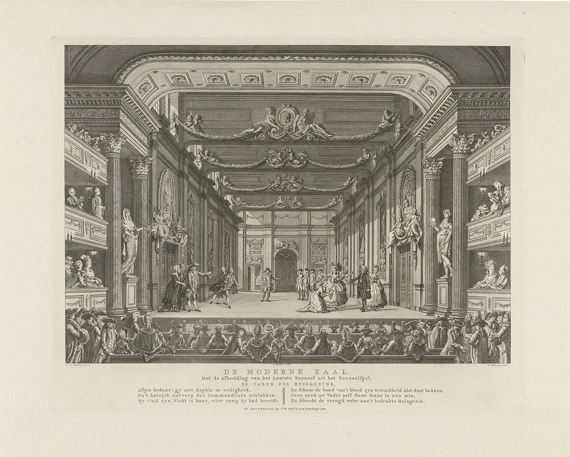 Schouwburg met toneeldecor: De Moderne Zaal by Cornelis Brouwer