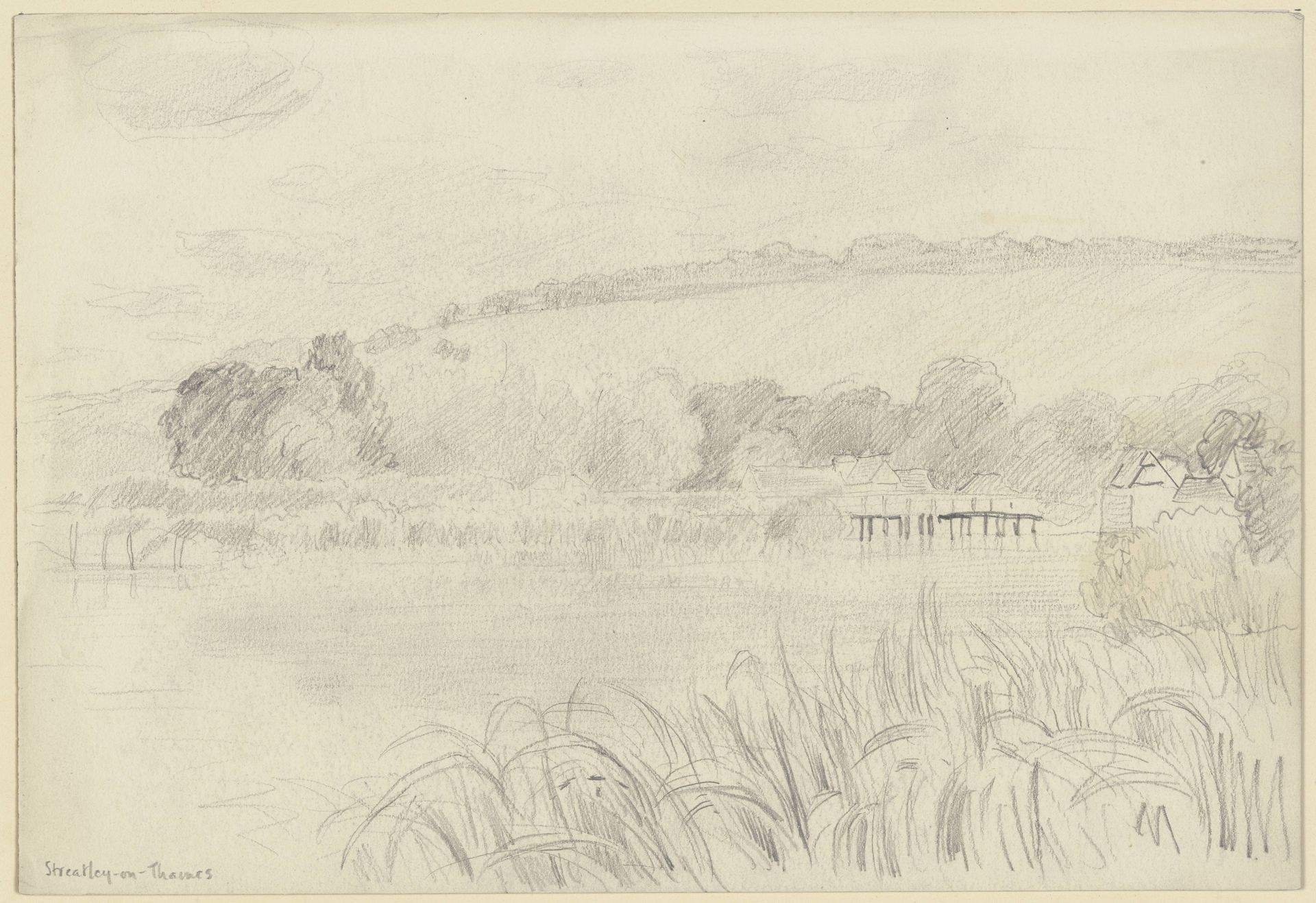 Flusslandschaft bei Streatley-on-Thames by Otto Scholderer