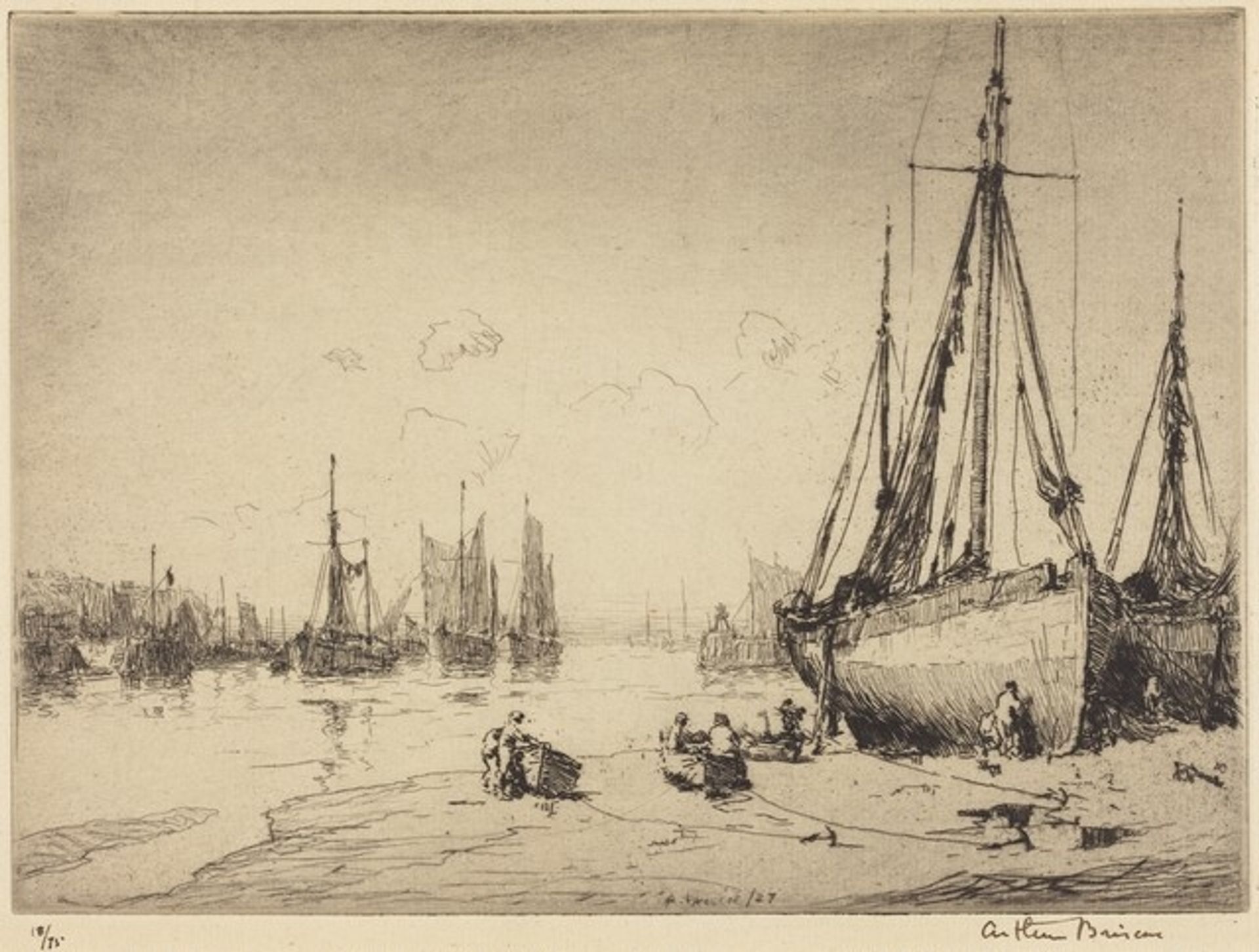 Low Tide, Brixham by Arthur Briscoe