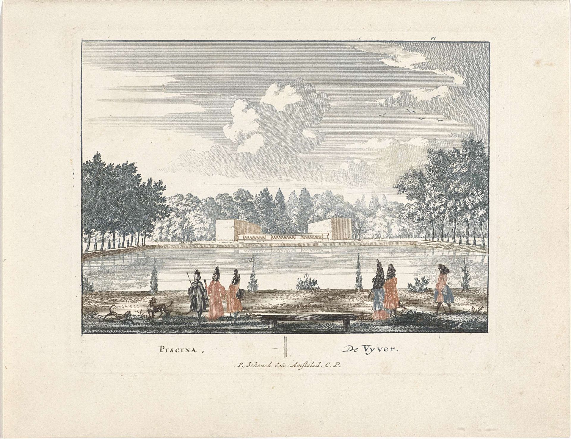 Vijver in de tuinen van Paleis Het Loo by Jan van Call