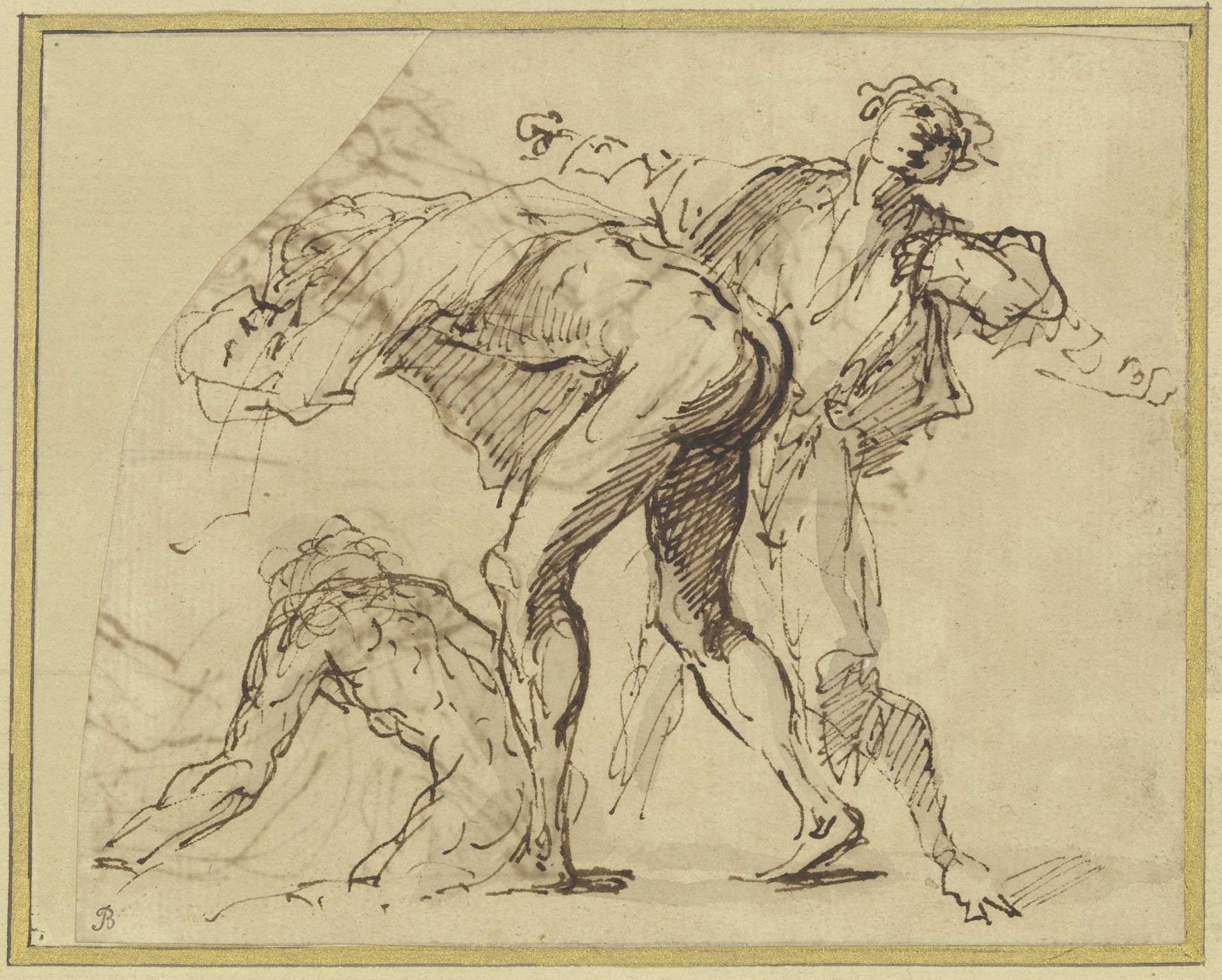 Three bathers undressing by Salvator Rosa