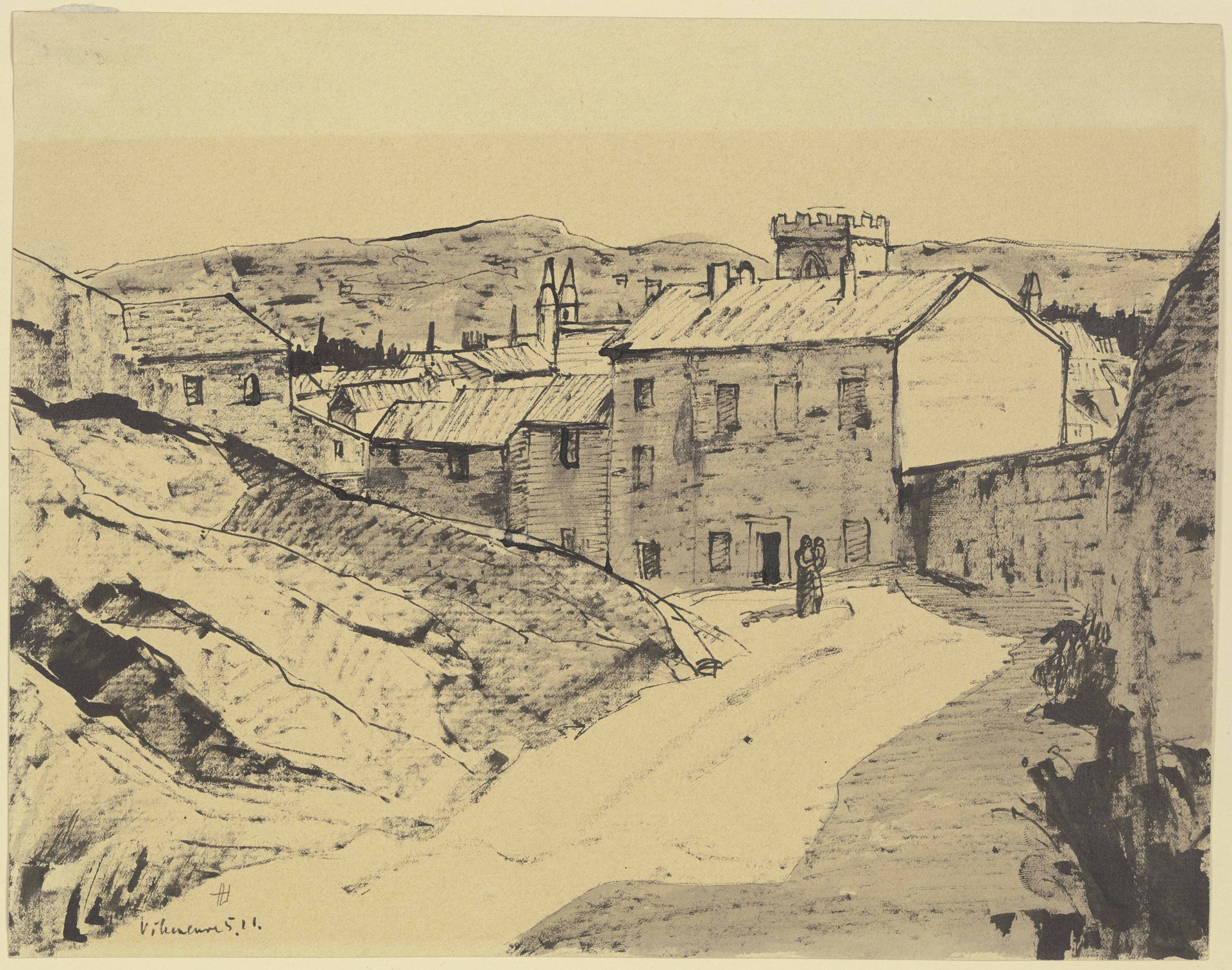 Street in Villeneuve by Hermann Lismann