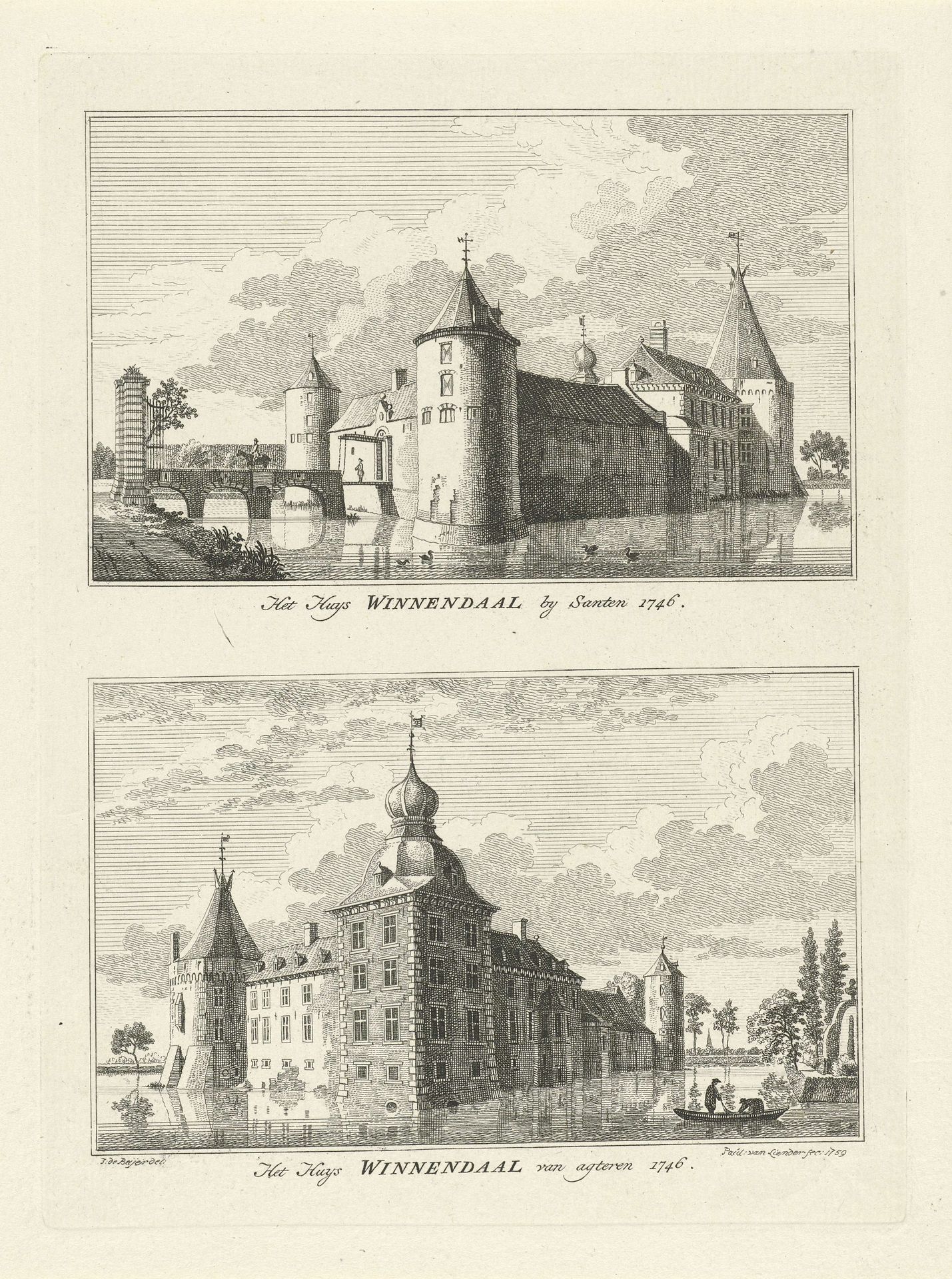 Gezichten op het Huis Winnendaal, 1746 by Paulus van Liender
