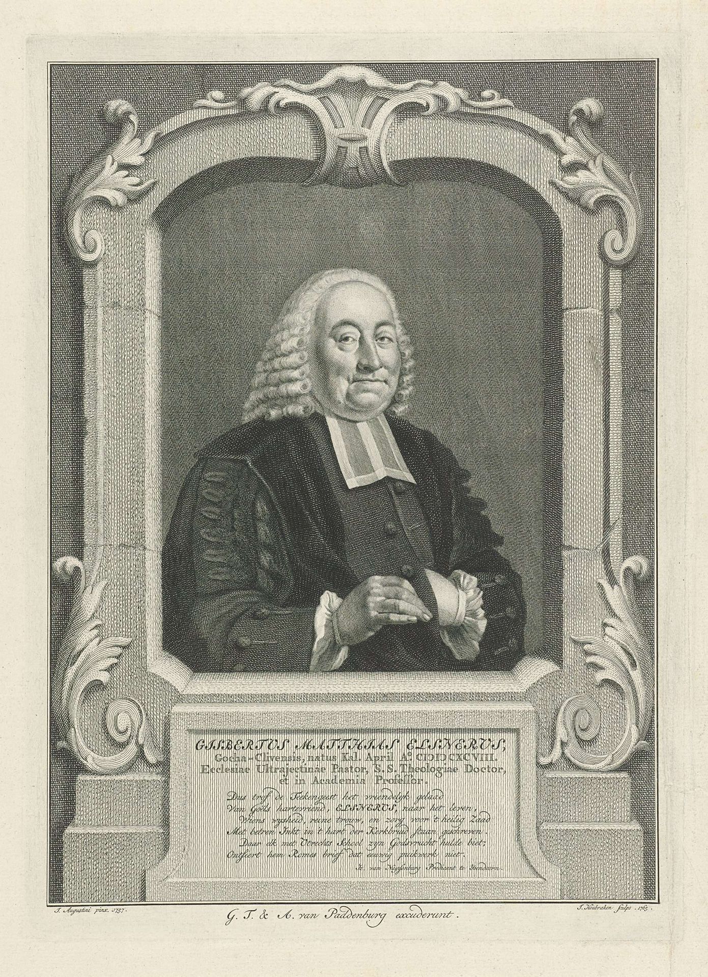 Portret van Gijsbertus Matthias Elsnerus by Jacob Houbraken