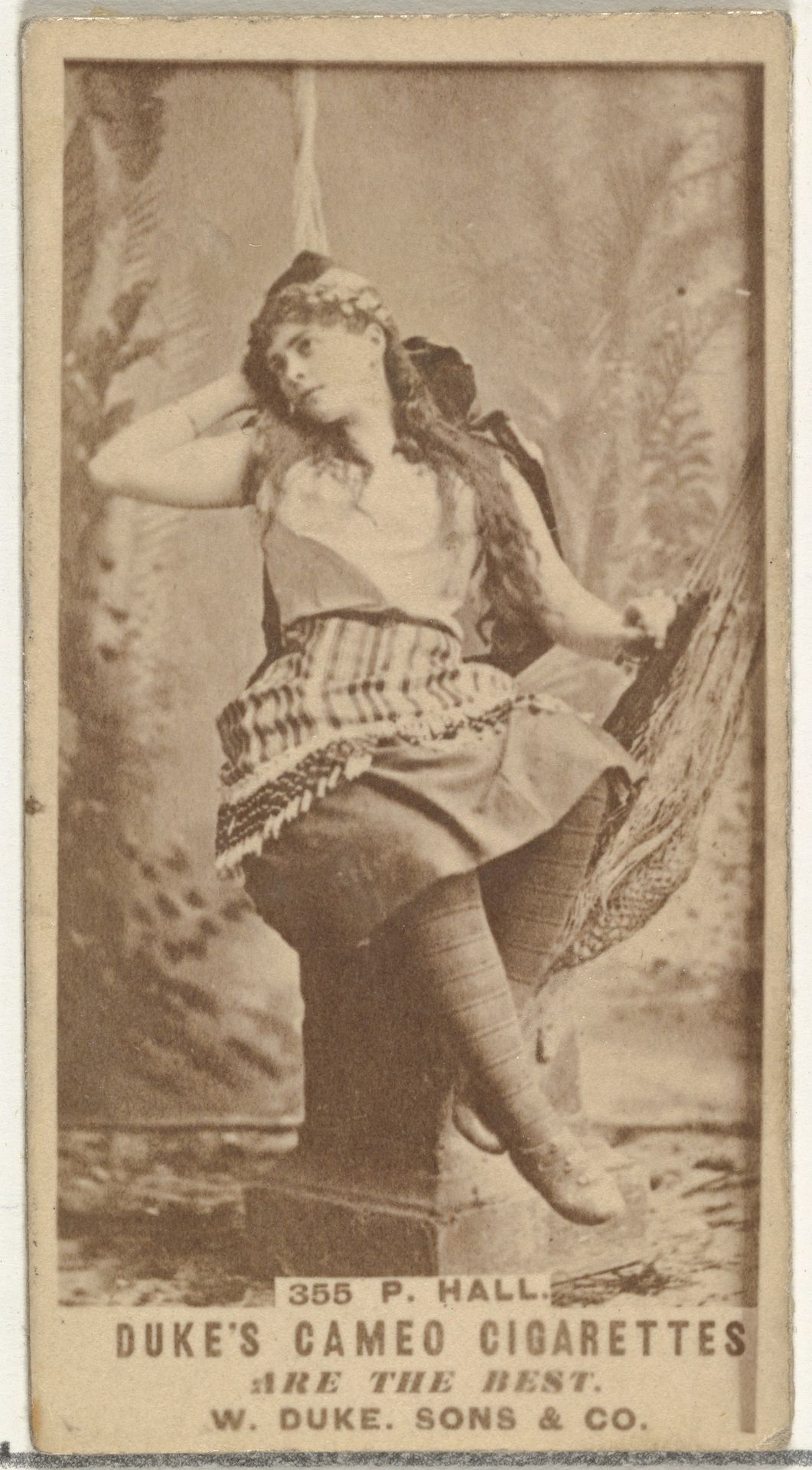 Card Number 355, Pauline Hall, from the Actors and Actresses series (N145-5) issued by Duke Sons & Co. to promote Cameo Cigarettes by W. Duke, Sons & Co.