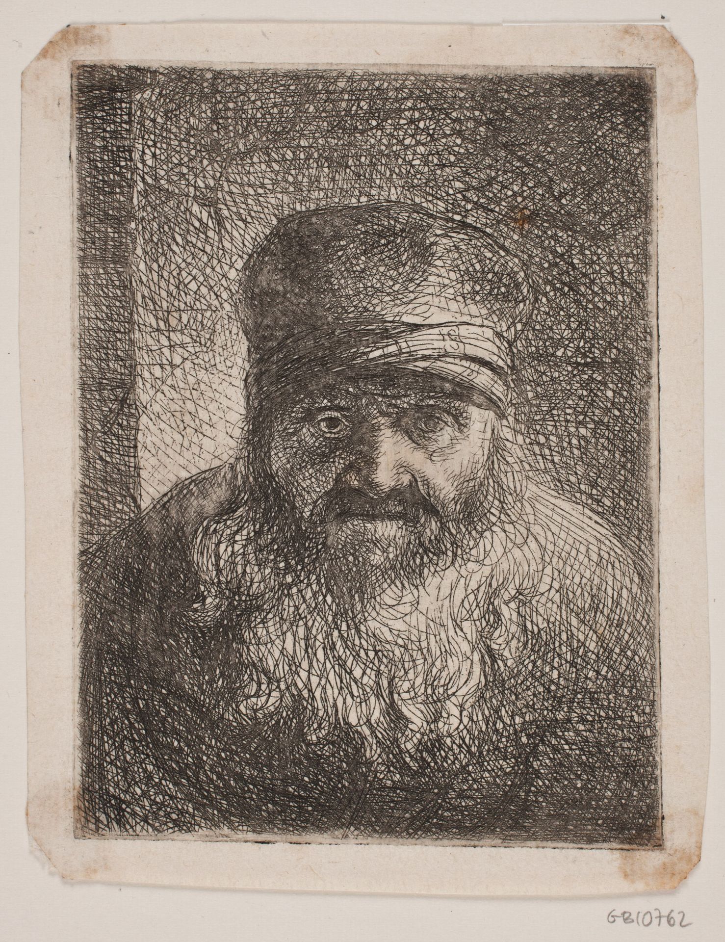 Gammel skægget Mand. Brystbillede en face by W.A. Müller