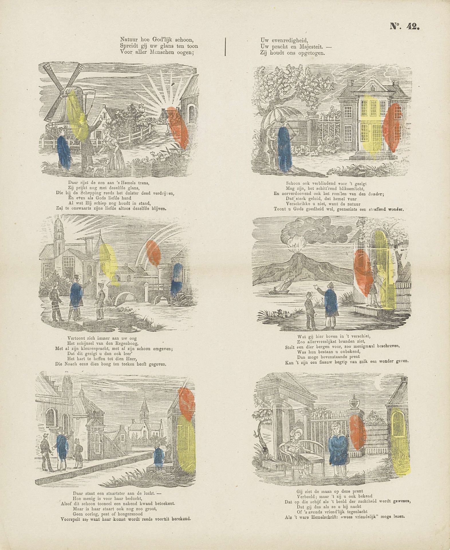 Natuur hoe god'lijk schoon, / Spreidt gij uw glans ten toon / Voor aller menschen oogen; / Uw evenredigheid, / Uw pracht en majesteit. / Zij houdt ons opgetogen by P.C.L. van Staden & Co.
