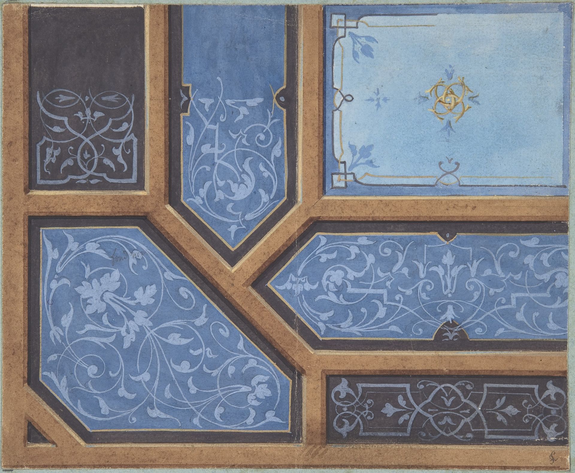 Design for Dining Room Ceiling, Château de Cangé by Jules-Edmond-Charles Lachaise