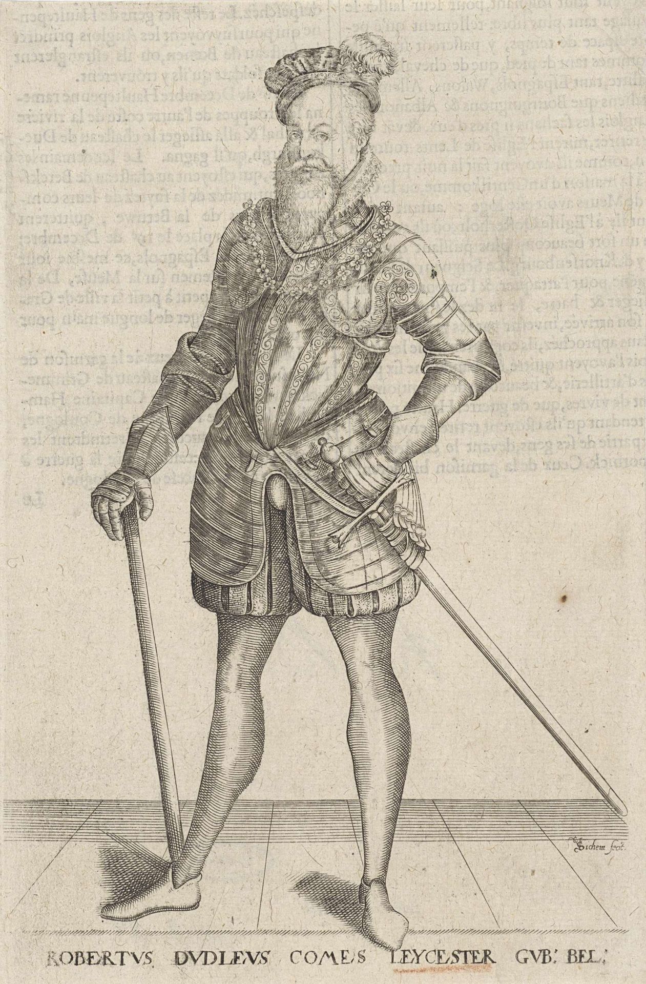 Portret van Robert Dudley, graaf van Leicester by Christoffel van Sichem I