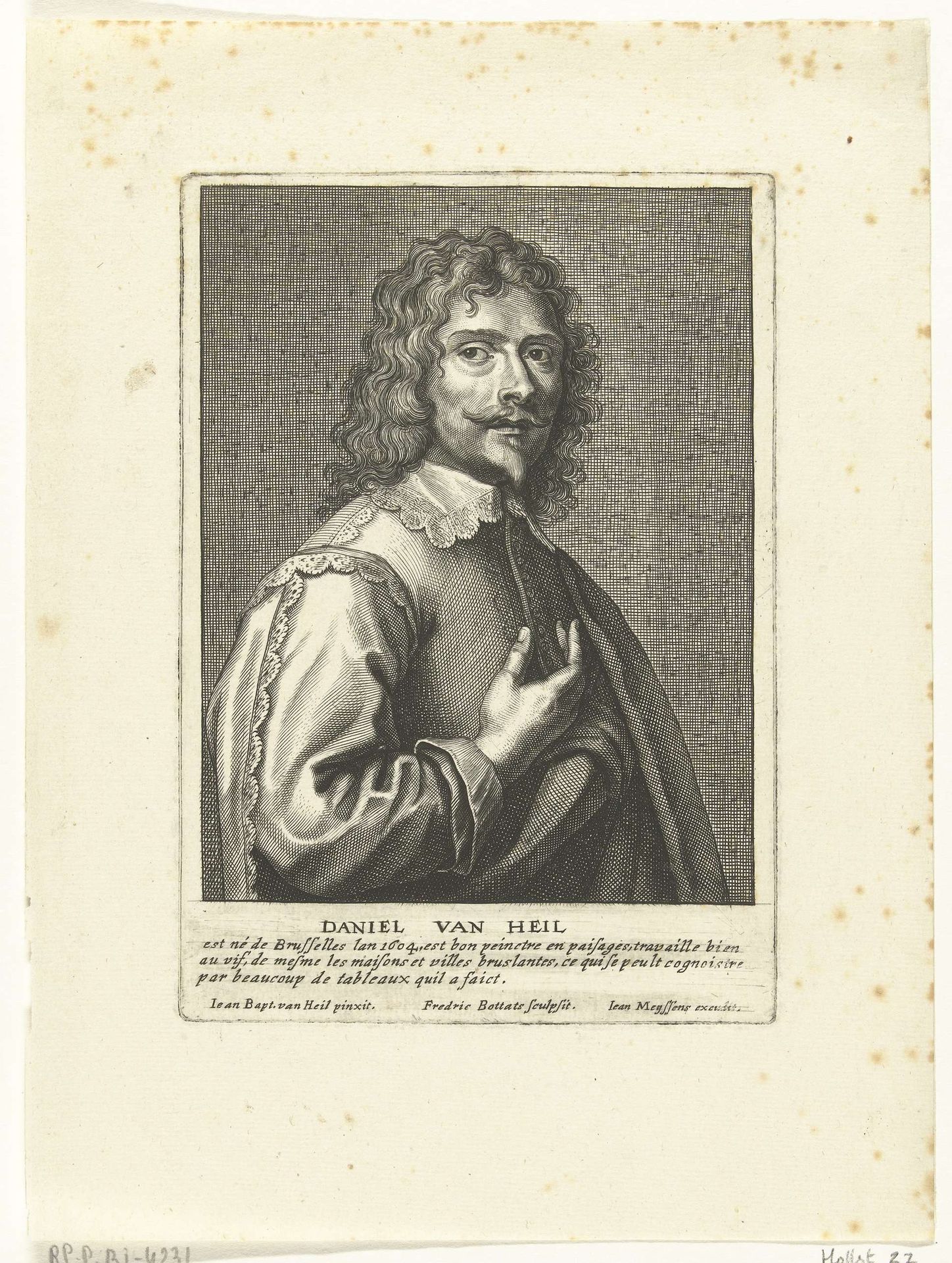 Portret van Daniël van Heil by Frederik (I) Bouttats