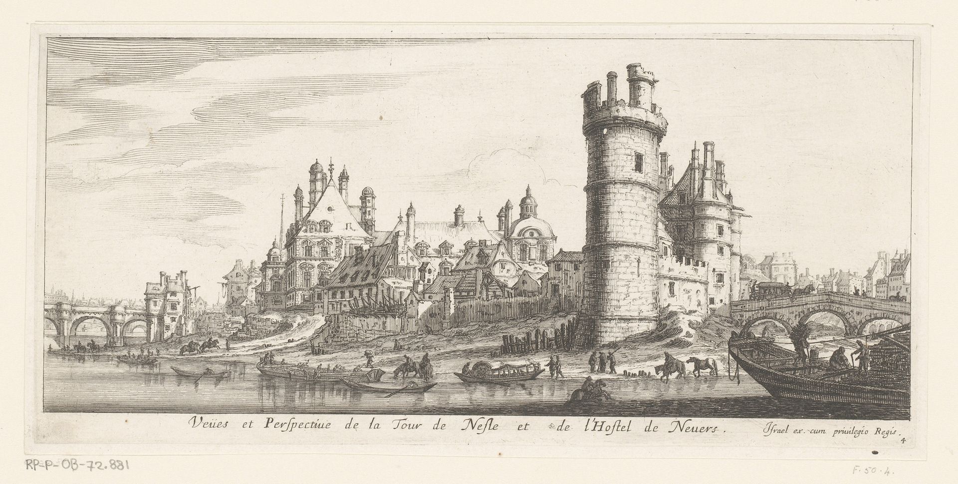 Gezicht op de Tour de Nesle en het hôtel de Nevers by Claude Goyrand