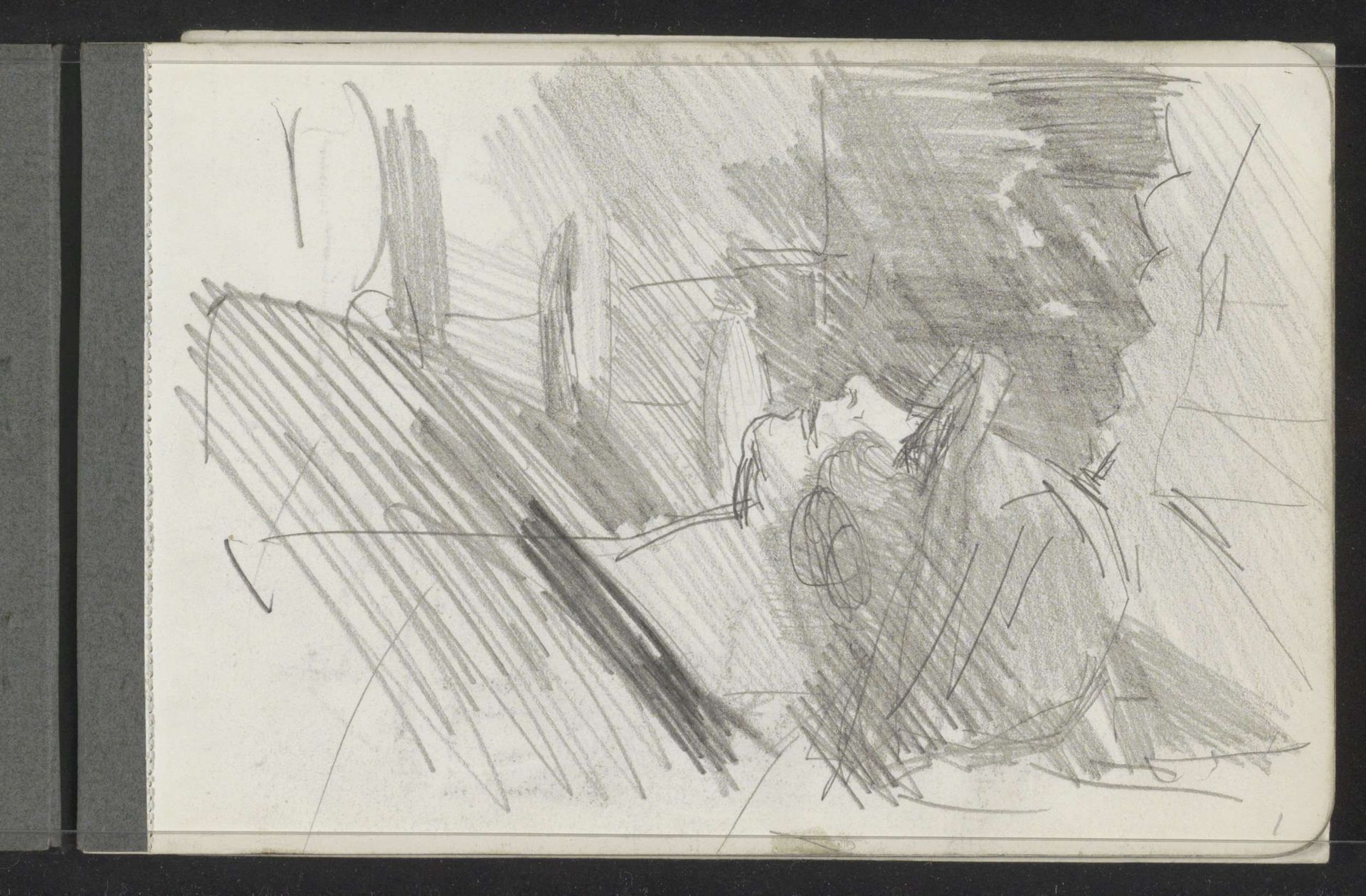 Vrouw met hoed op een terras by Isaac Israels
