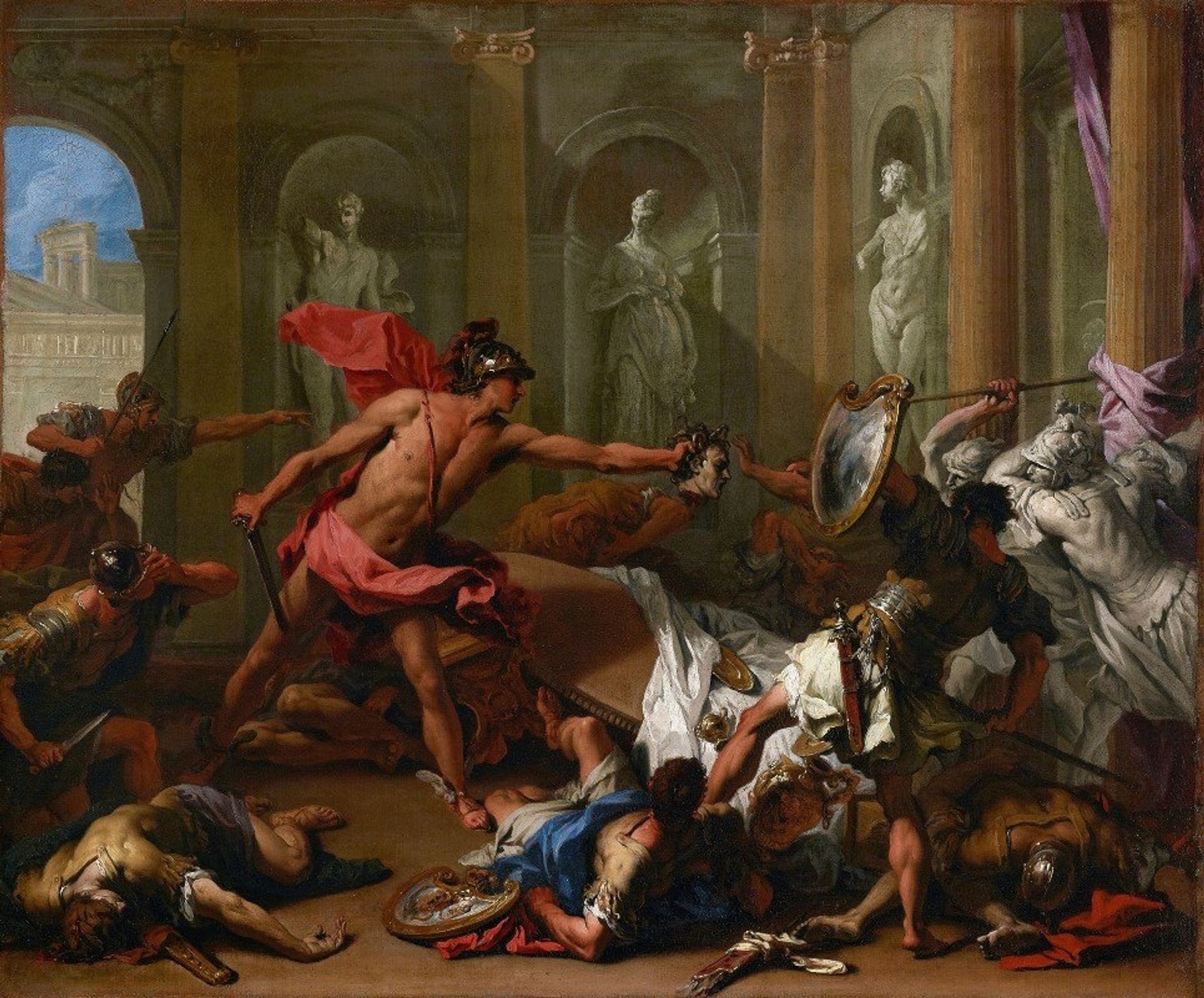 Perseus Confronting Phineus With The Head of Medusa by Sebastiano Ricci