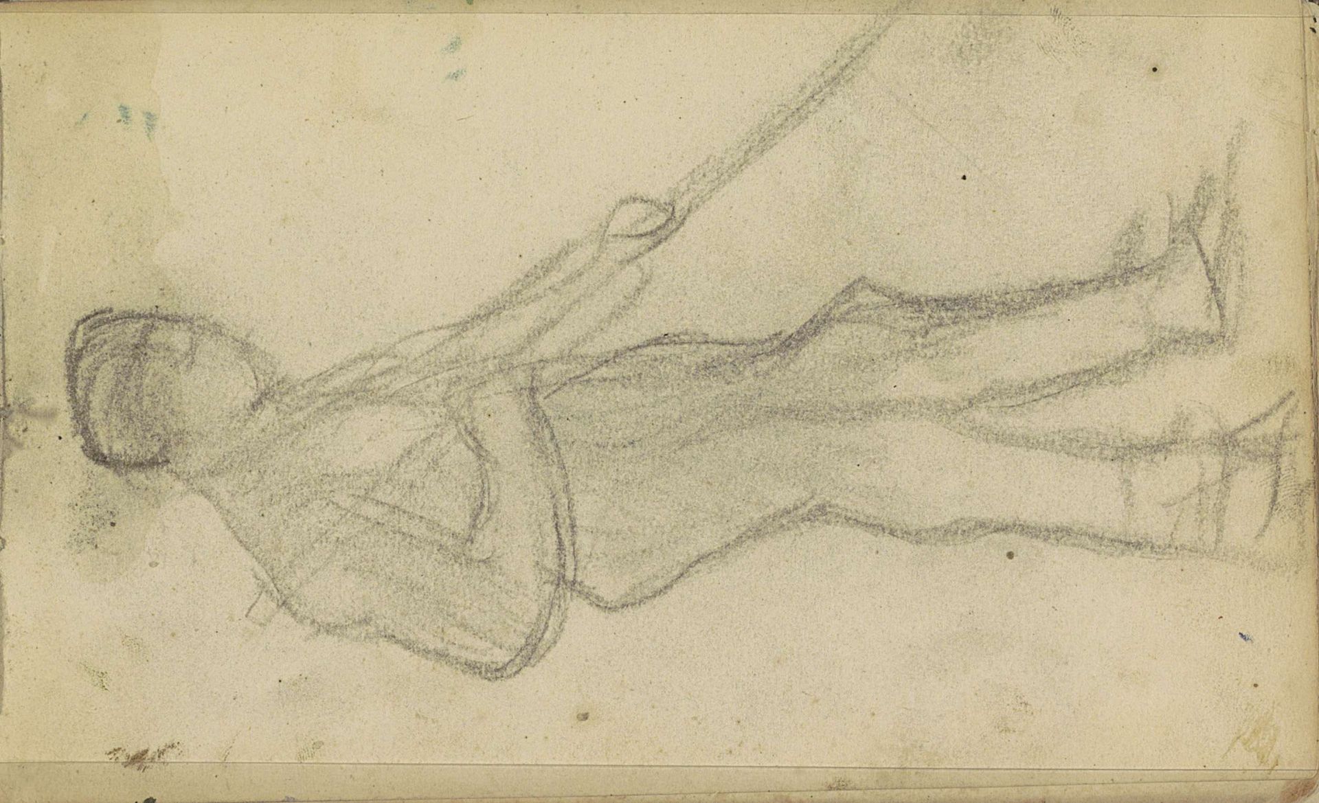 Man met een stuk landbouwgereedschap by Jozef Israëls