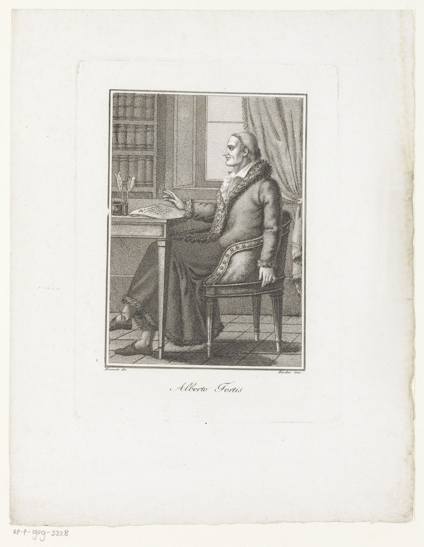 Portret van schrijver Alberto Fortis by Luigi Rados